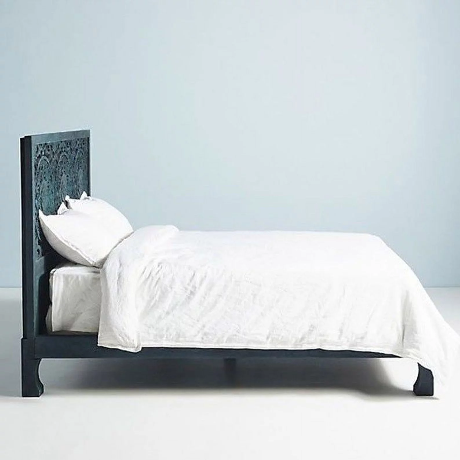 Dynasty Low Line Mango Wood Bed Frame & Bedhead