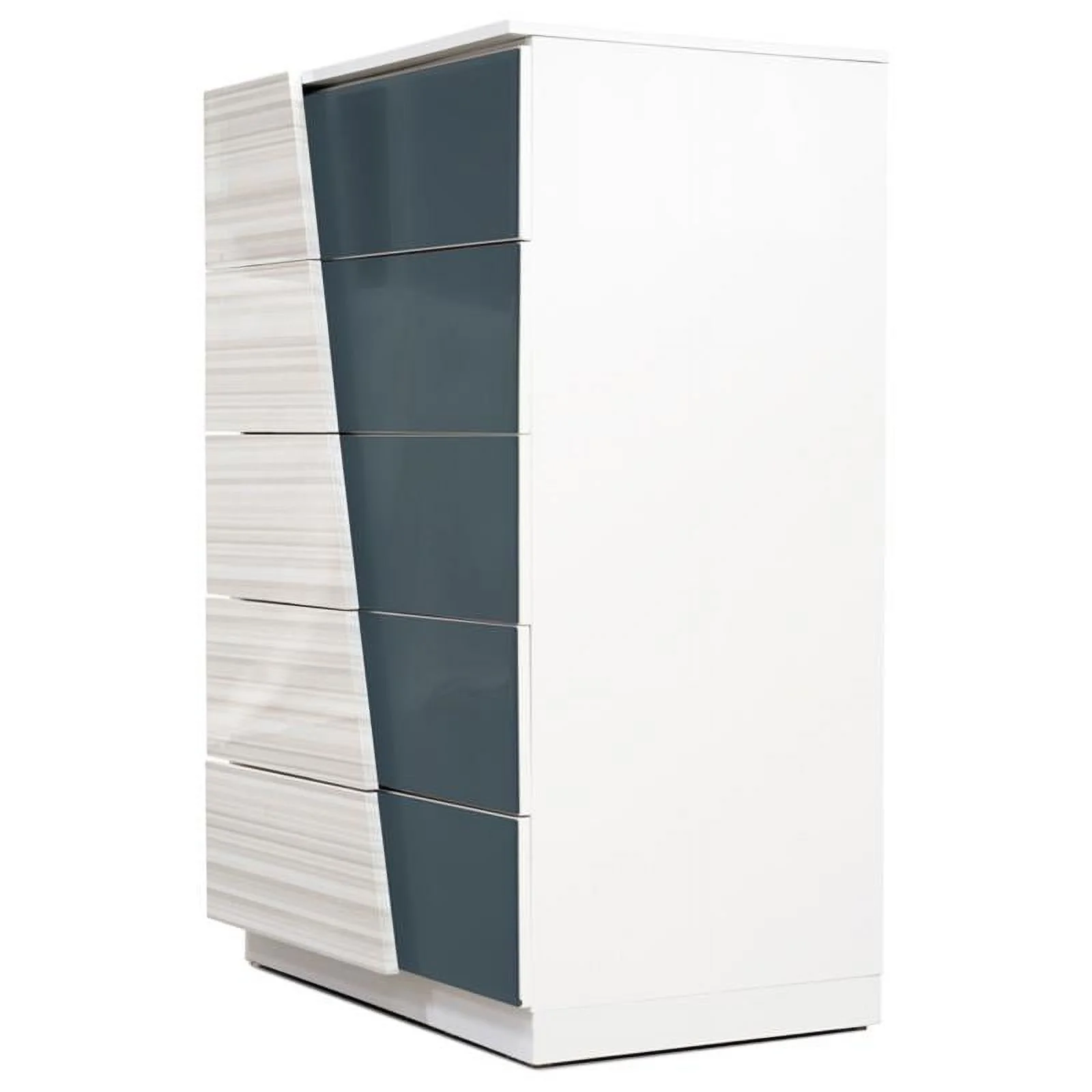 Bowery Hill 5-Drawer Wood Bedroom Chest in Zebra and White
