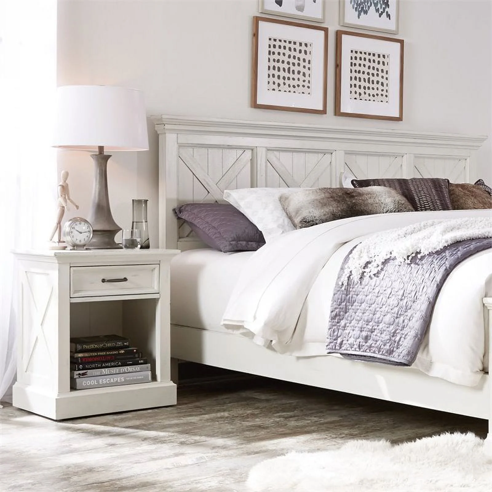 Home Square 4-Piece Set with 2 Nightstands & Dresser & King Headboard