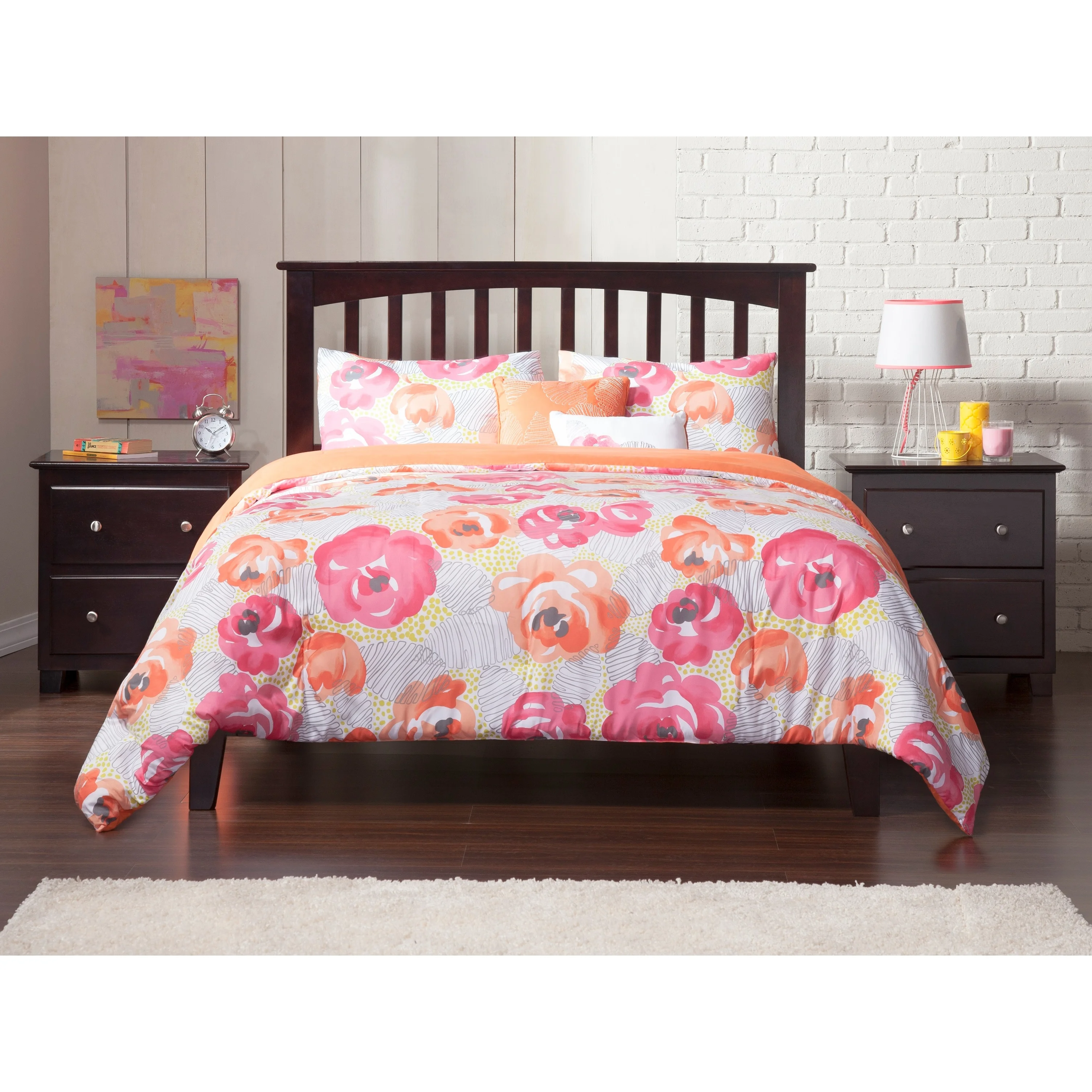 AFI Mission Full Platform Bed with Open Foot Board in Espresso