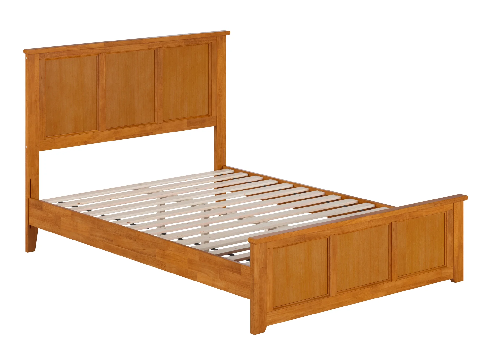 AFI Charlotte Full Wood Low Profile Platform Bed with Matching Footboard, Light Toffee