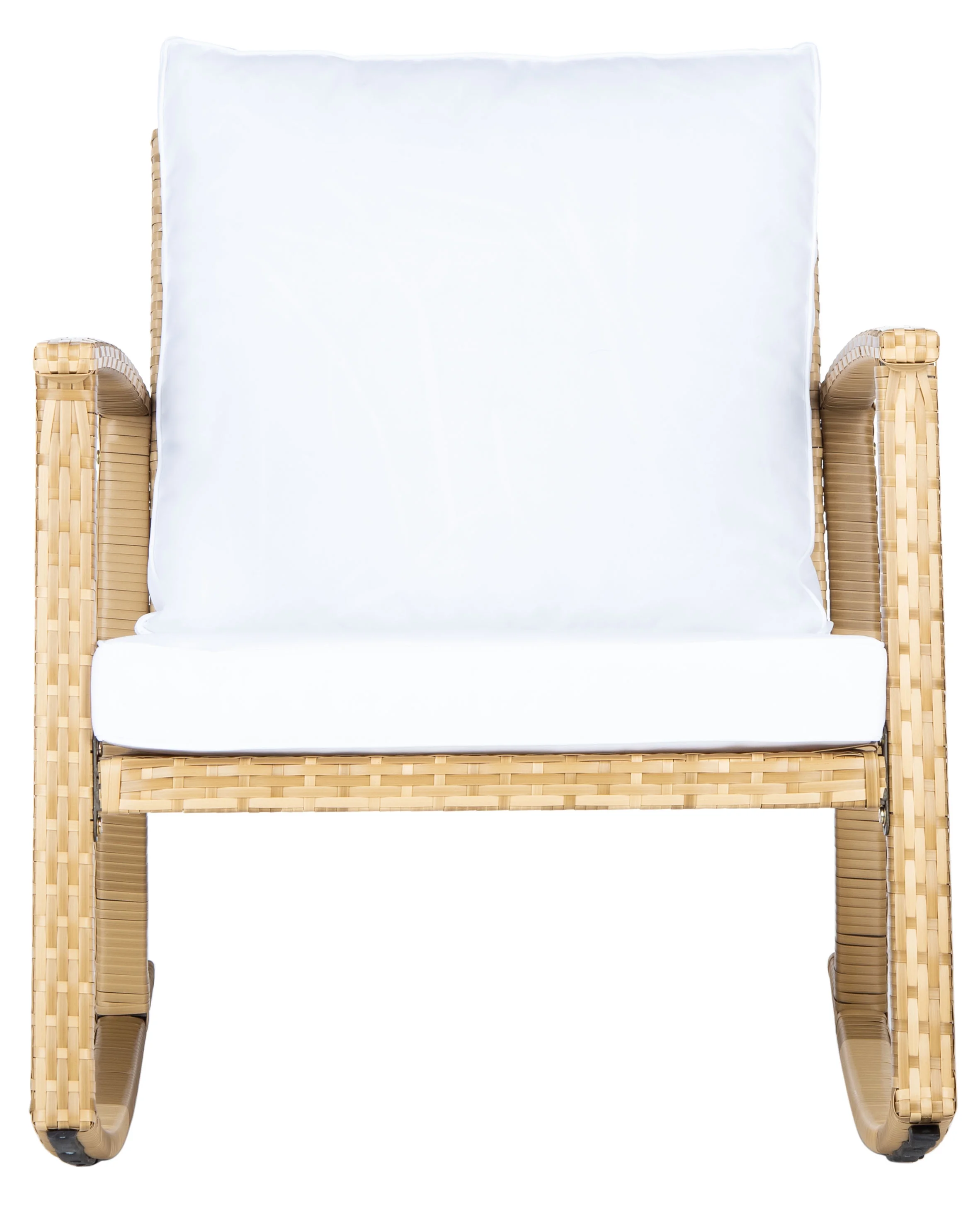 SAFAVIEH Daire Outdoor Patio Rocking Chair, Natural/White