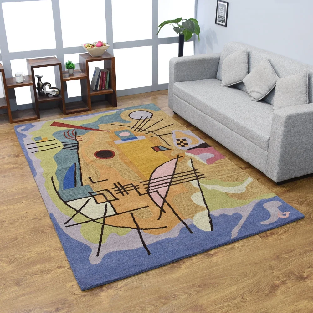 Rugsotic Carpets Hand Tufted Wool 9'x12' Area Rug Geometric Multicolor K00S16