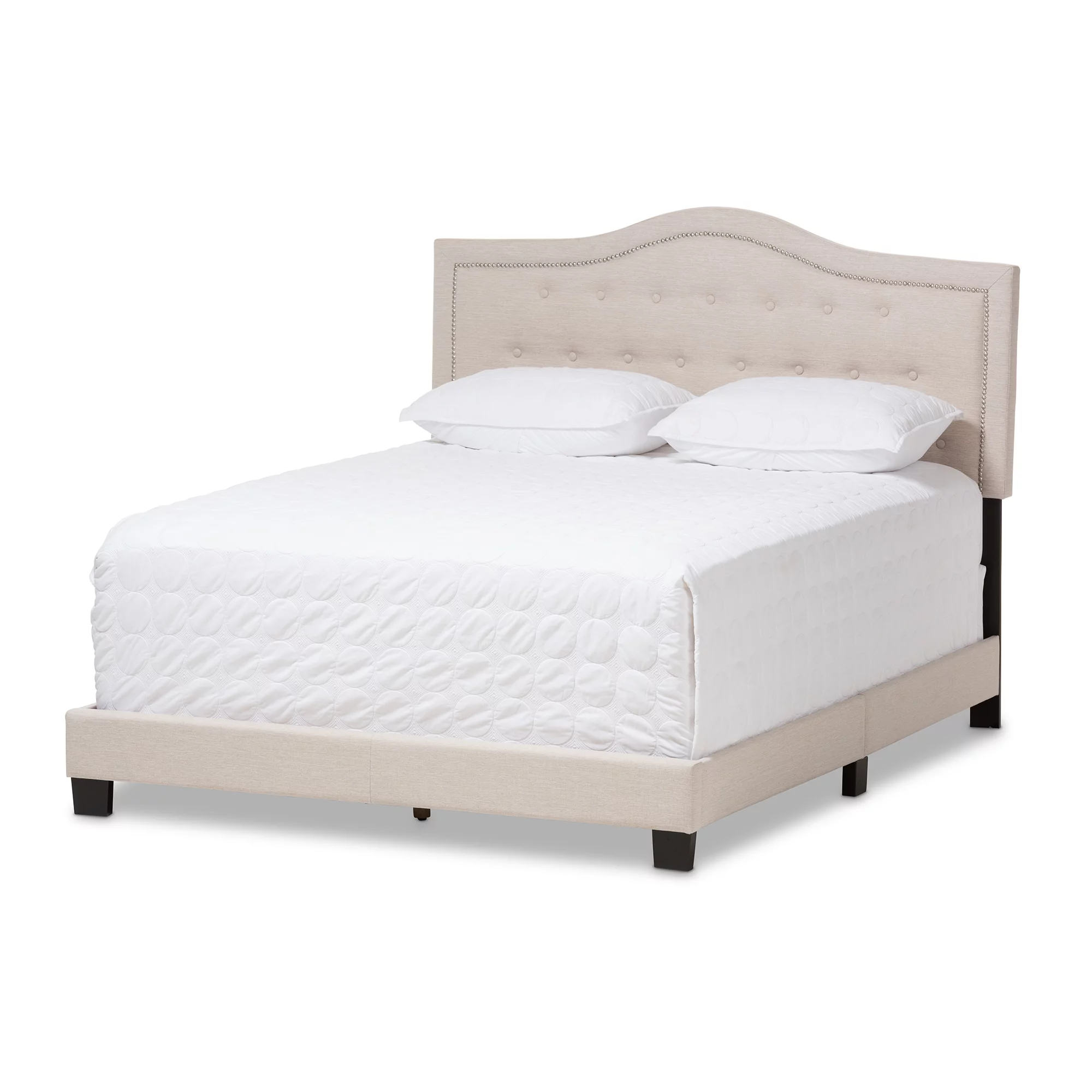Copper Grove Brentwood Contemporary Tufted Upholstered Panel Bed Beige Queen