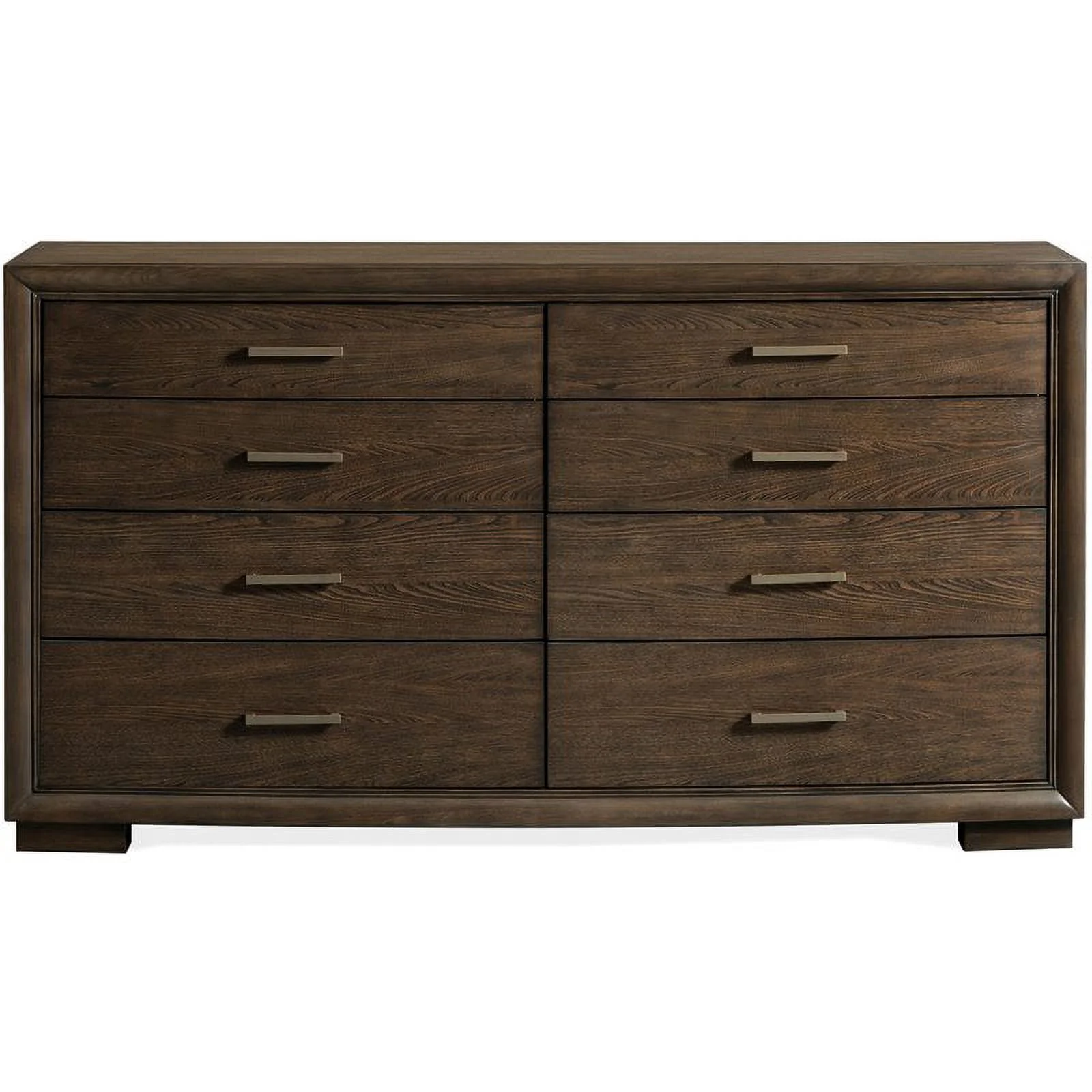 Riverside Furniture Monterey Wood 8-Drawer Refined Glam Dresser in Mink Brown