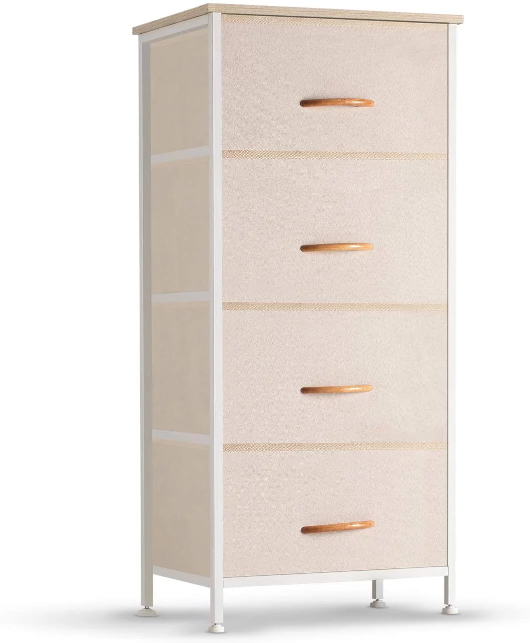4 Drawer Dresser Storage Tower, Fabric Organizer Unit Stable for Bedroom, Closet, Entryway, Hallway, Nursery Room