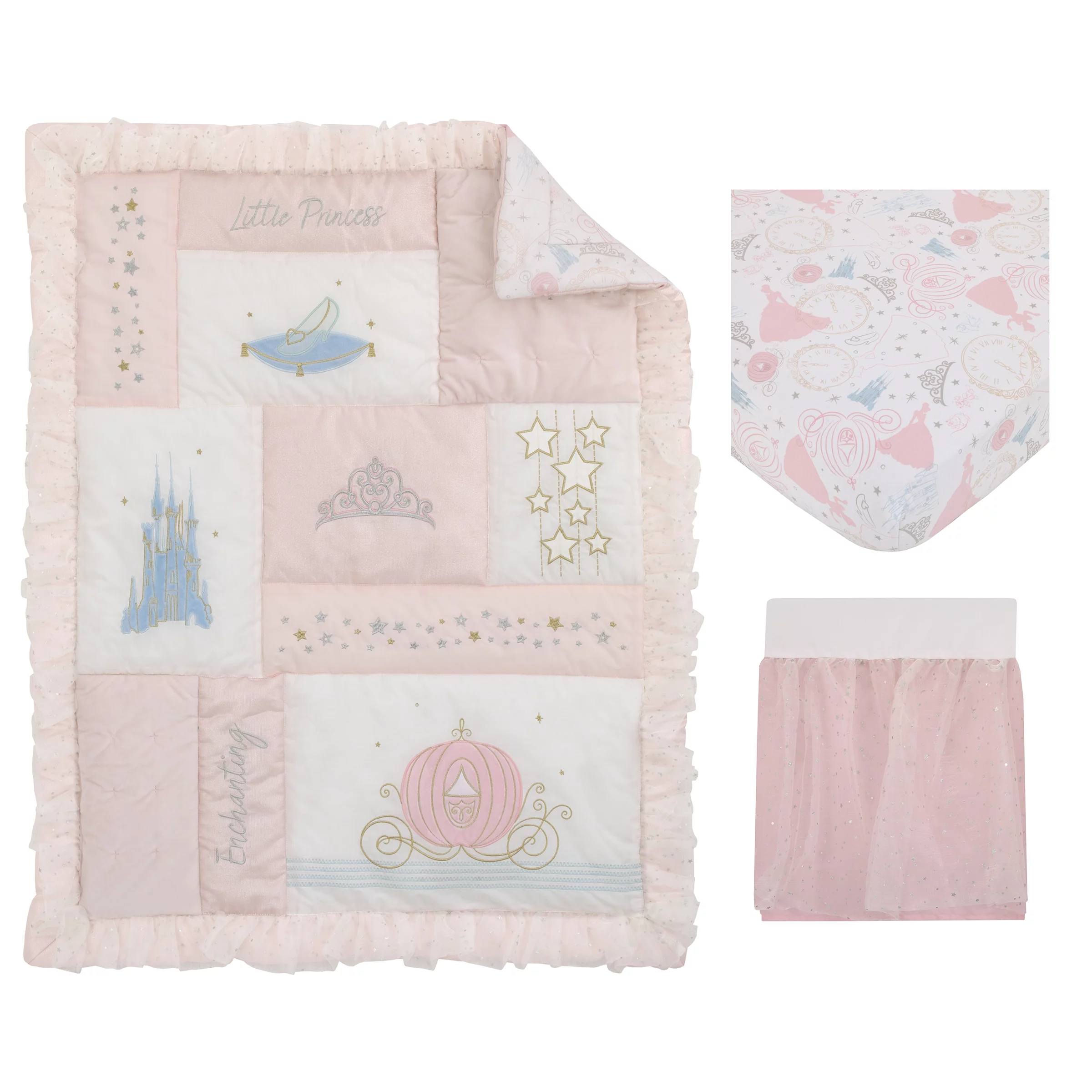 Disney Princess Enchanting Dreams 3 Piece Nursery Crib Bedding Set