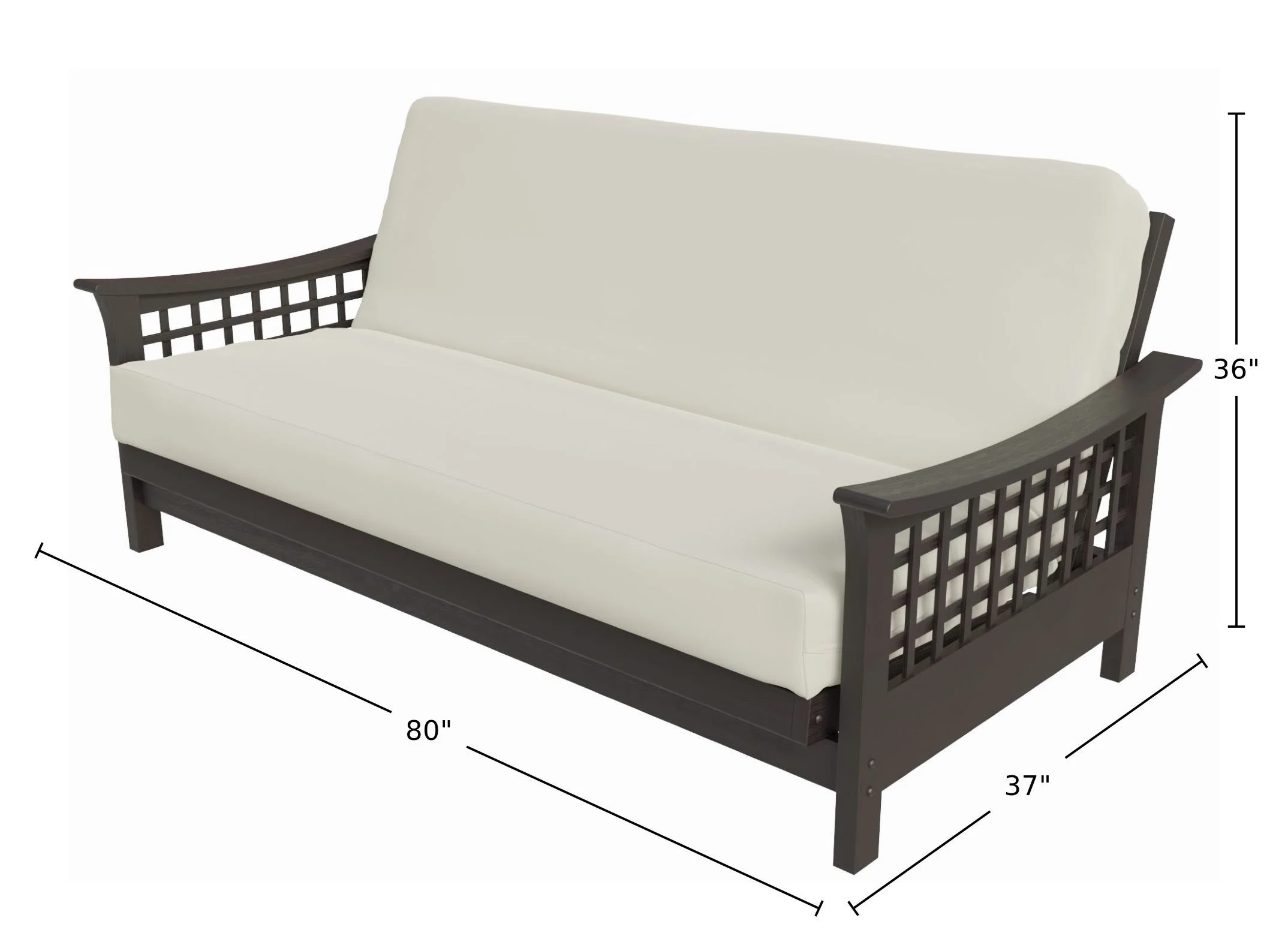 Trelli Black Walnut Futon Frame, Full