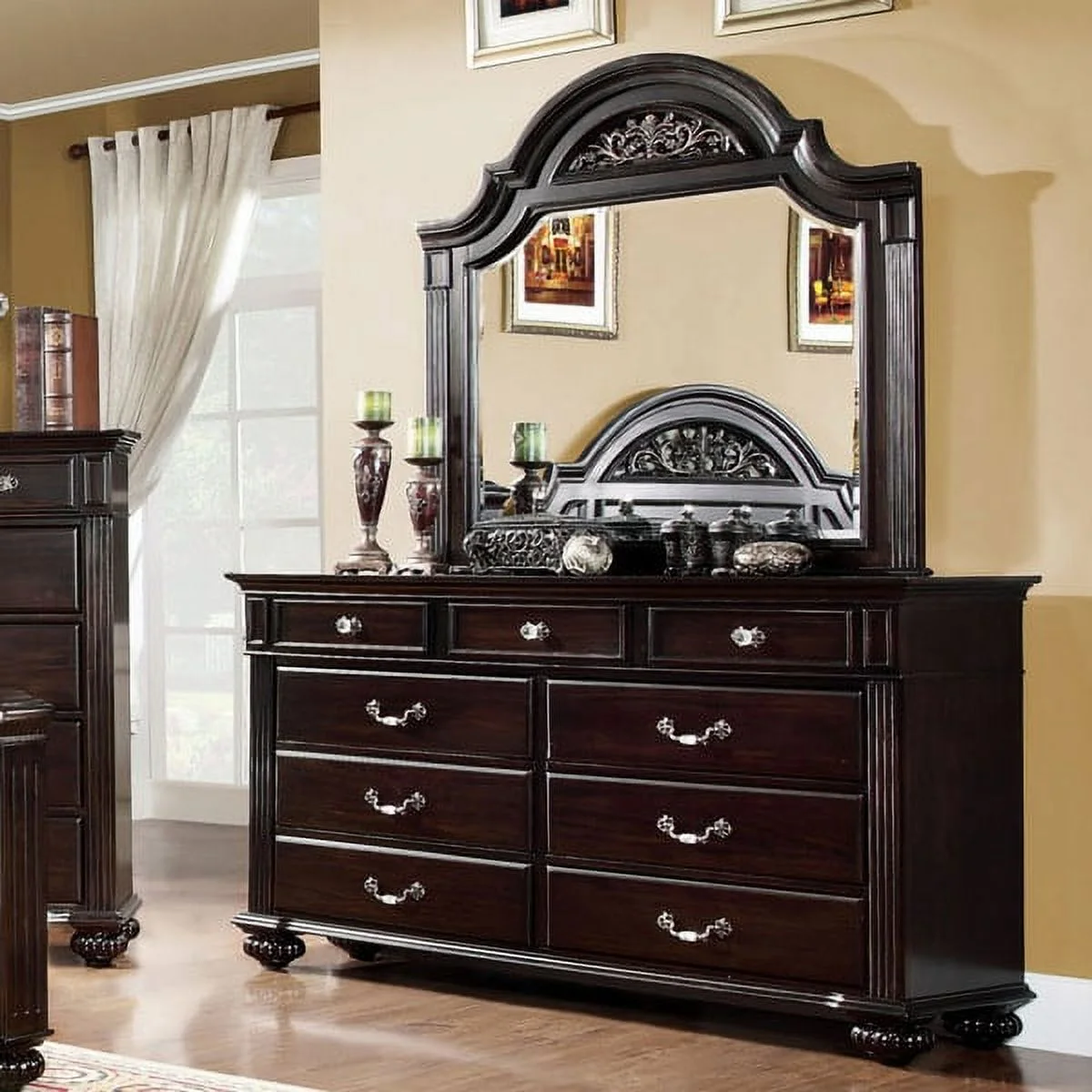 Furniture of America Vame Traditional 2-piece 9-Drawer Dresser and Mirror Set by Grey N/A