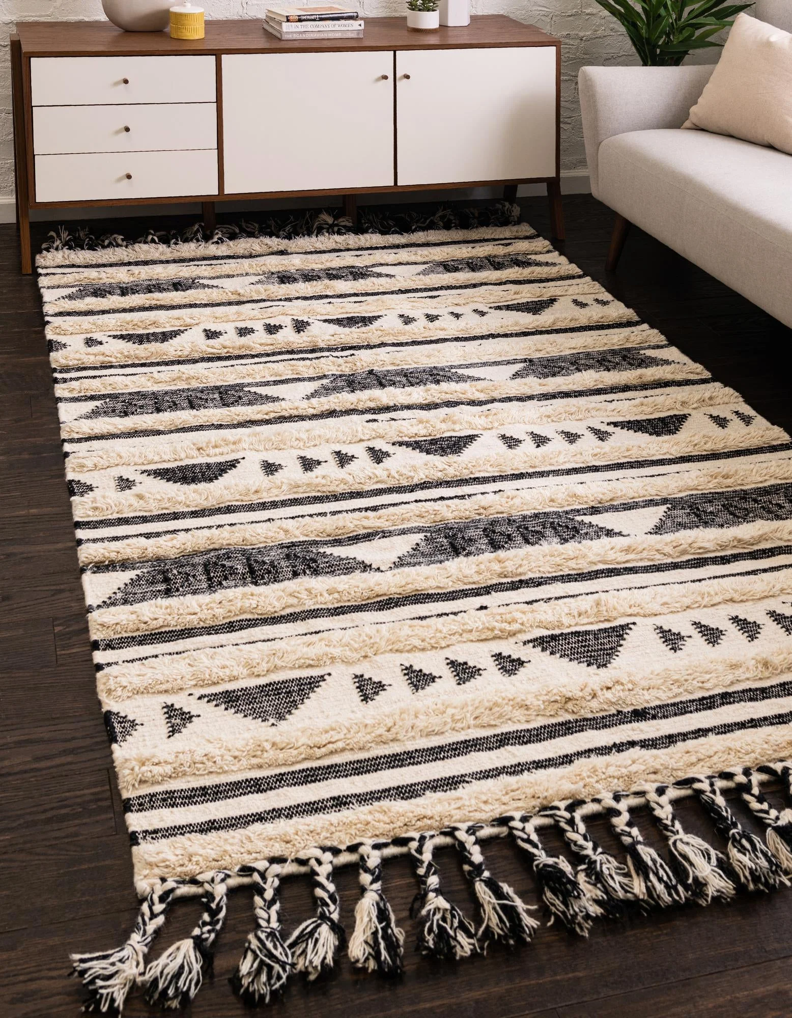 Unique Loom Siphon Mesa Rug Charcoal/Cream 6' 1