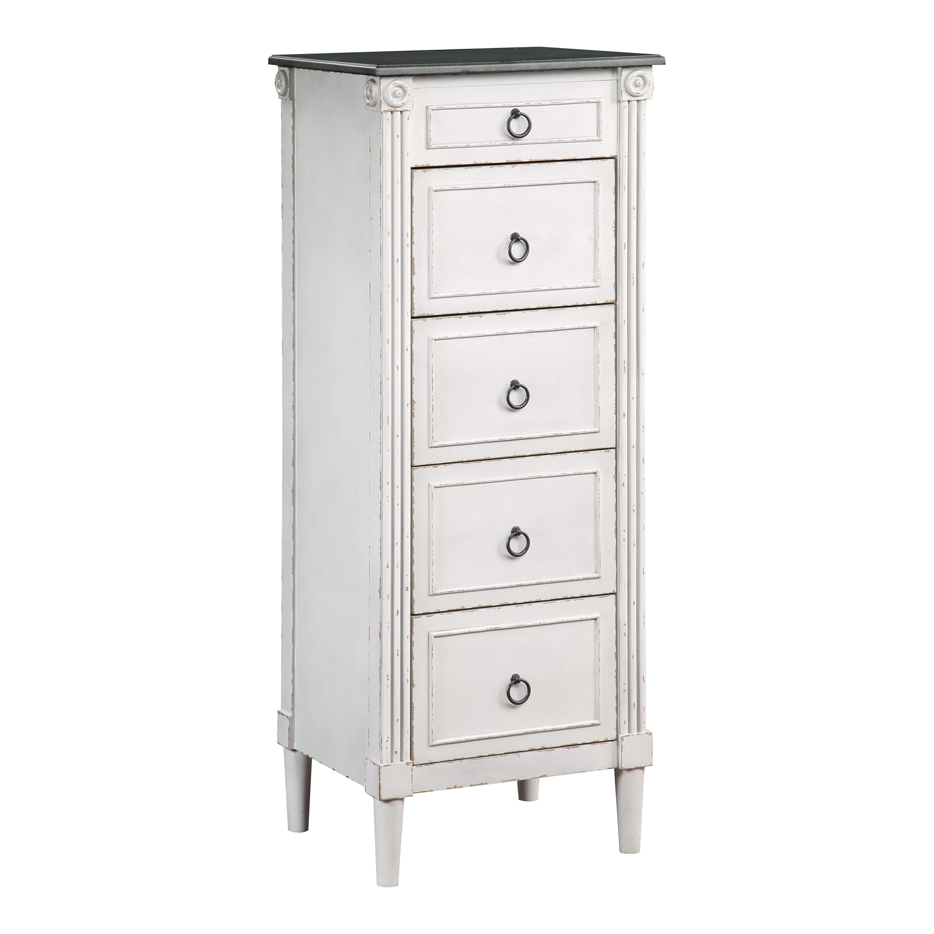 Roma Indoor 5-Drawer Wood Antique White and Gray Chest for Bedroom by Furniture of America