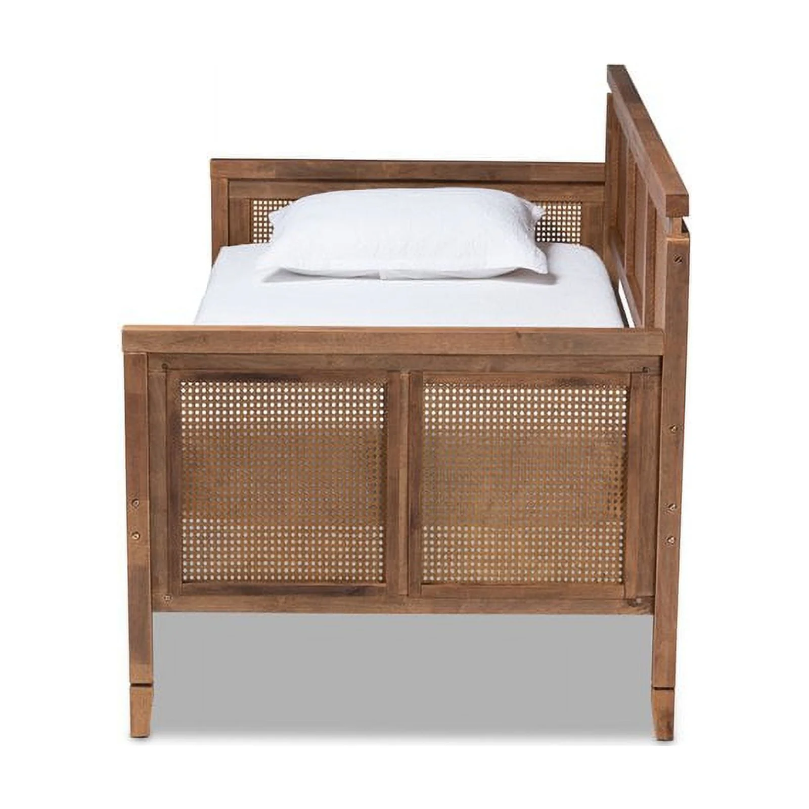 Bowery Hill Traditional Wood Daybed with Woven Detailing in Brown