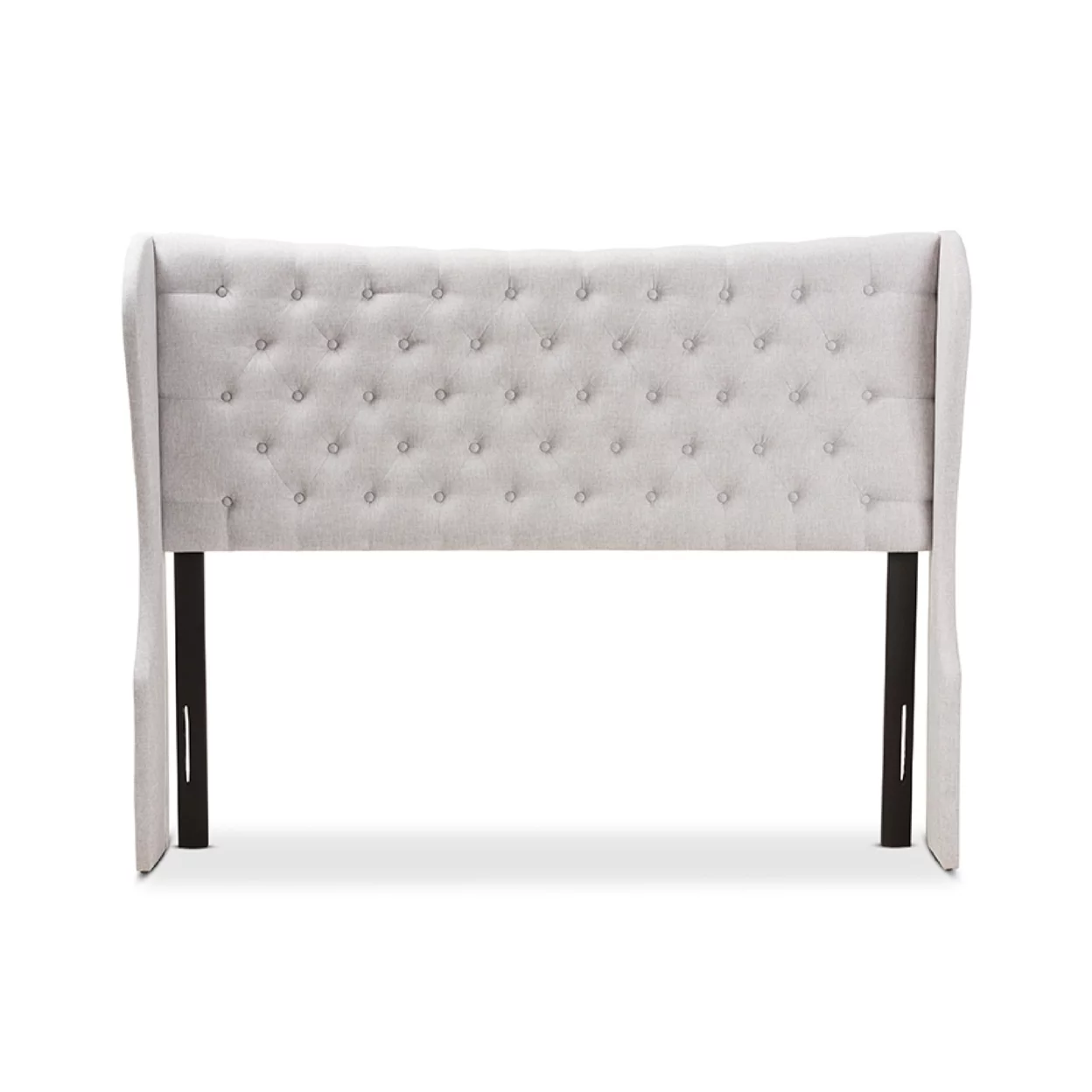 Baxton Studio Cadence Modern and Contemporary Greyish Beige Fabric Button-Tufted Queen Size Winged Headboard,Wholesale