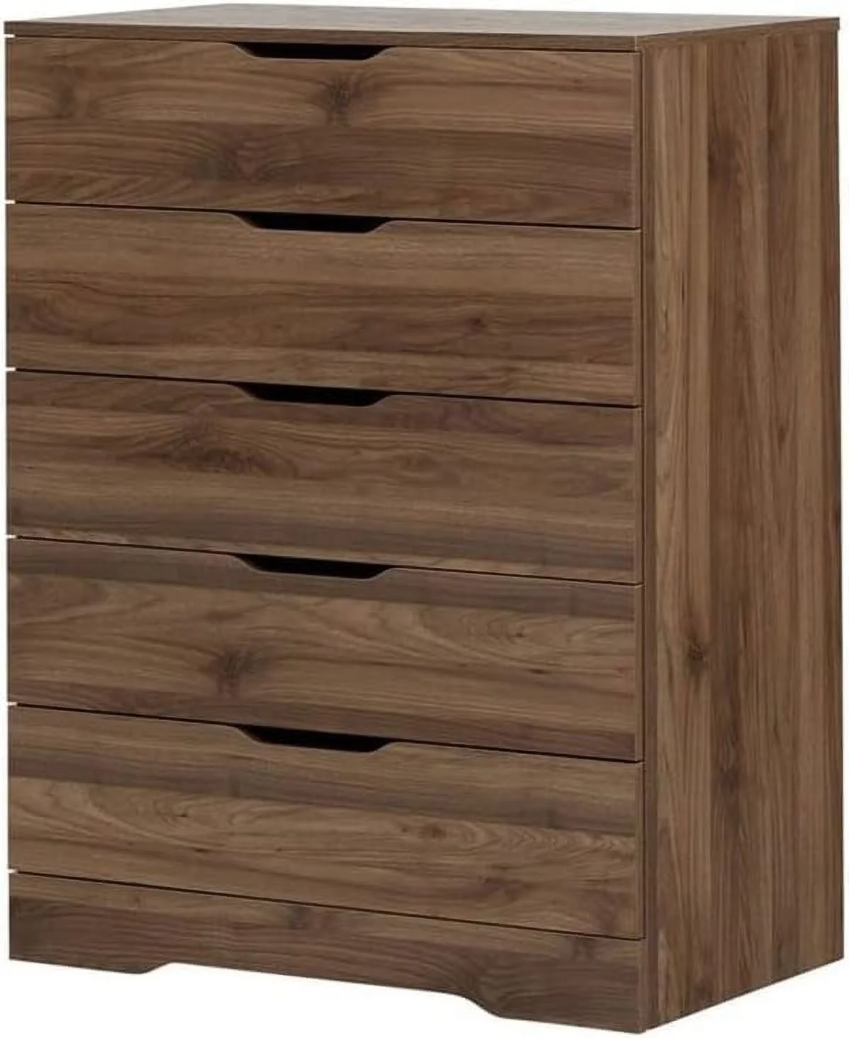 5 Drawers Dresser, Small Wood Organizer Chest For Bedroom, Modern Storage Tower For Closet, Brown