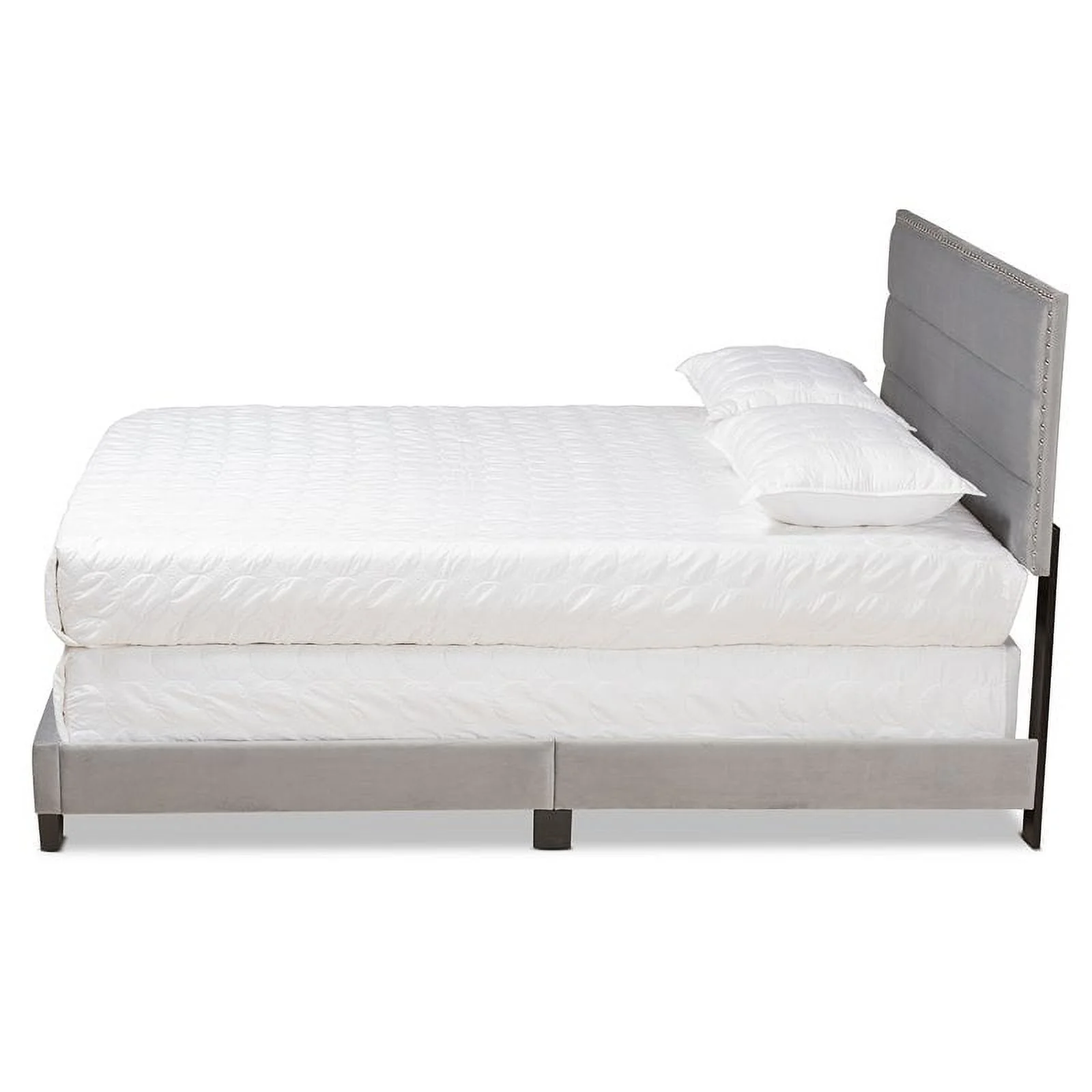 Bowery Hill Modern Grey Upholstered Full Size Panel Bed