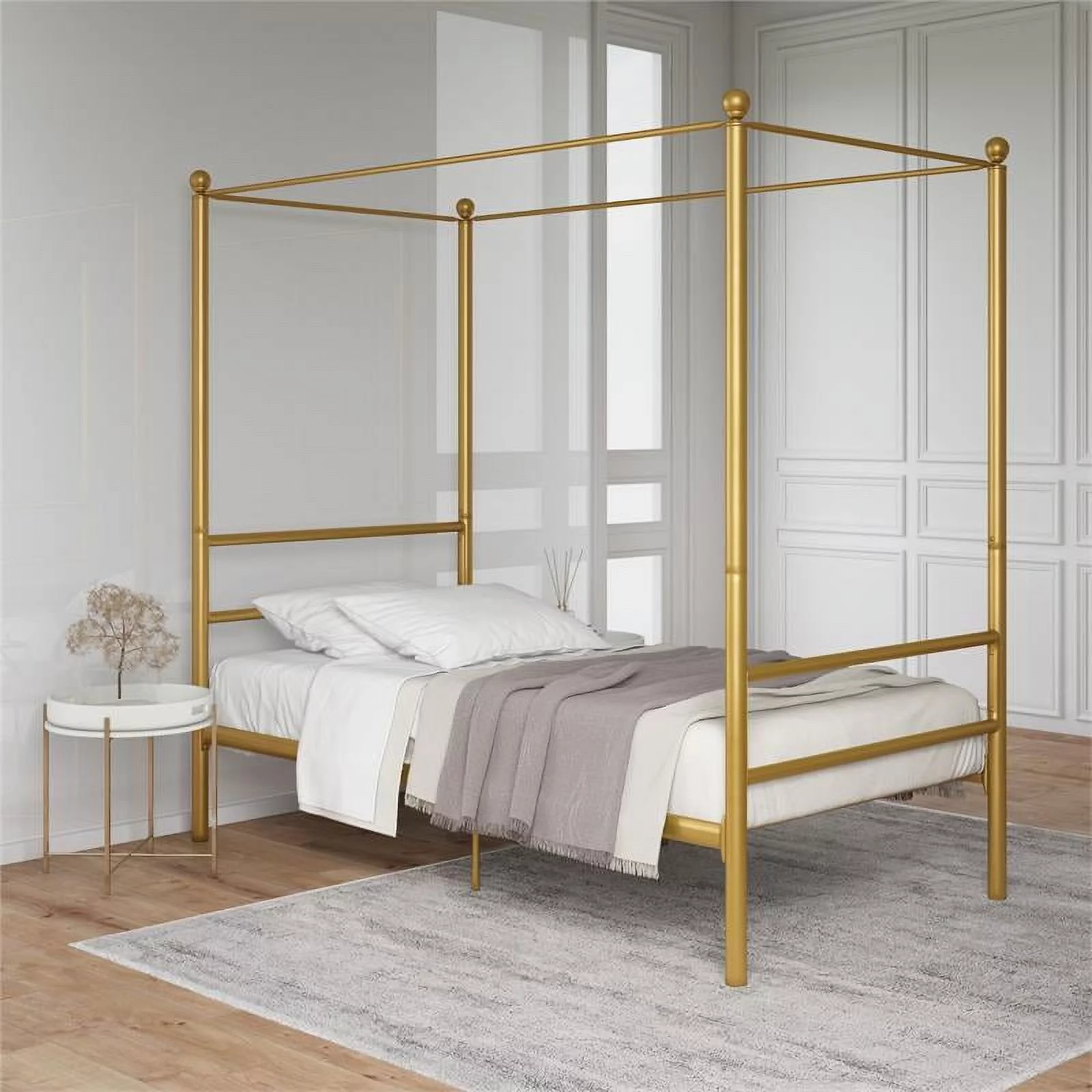 DHP Kora Metal Canopy Bed in Twin Gold