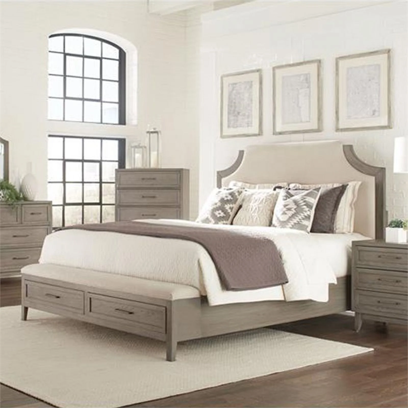 Riverside Furniture Vogue Upholstered Queen Storage Bed