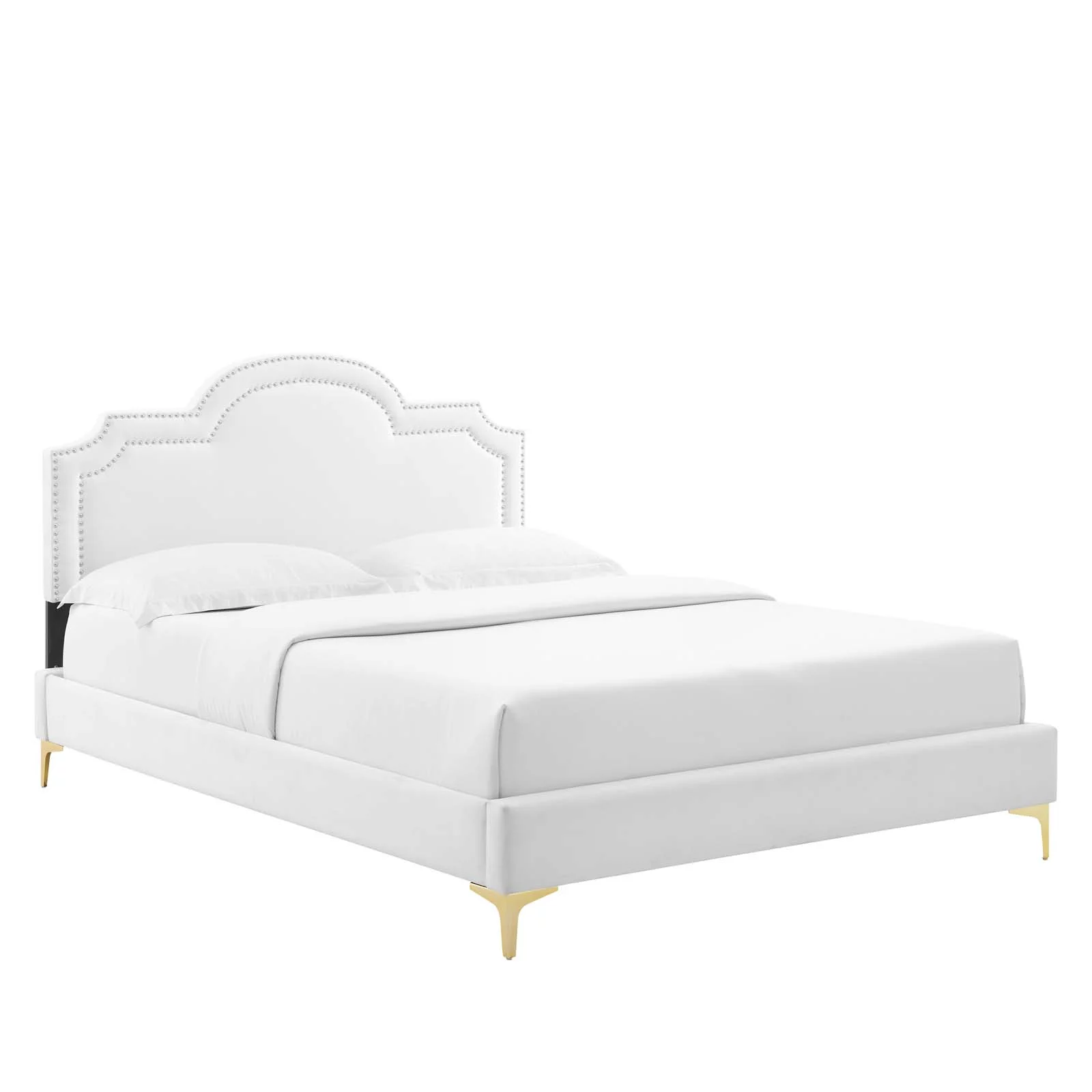 Modway Aviana Performance Velvet King Bed in White