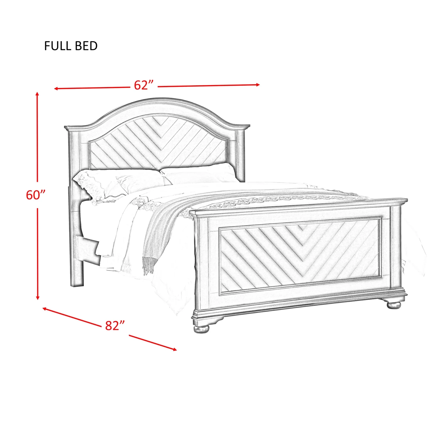 Picket House Furnishings Addison 5 Piece Full Bedroom Set in White