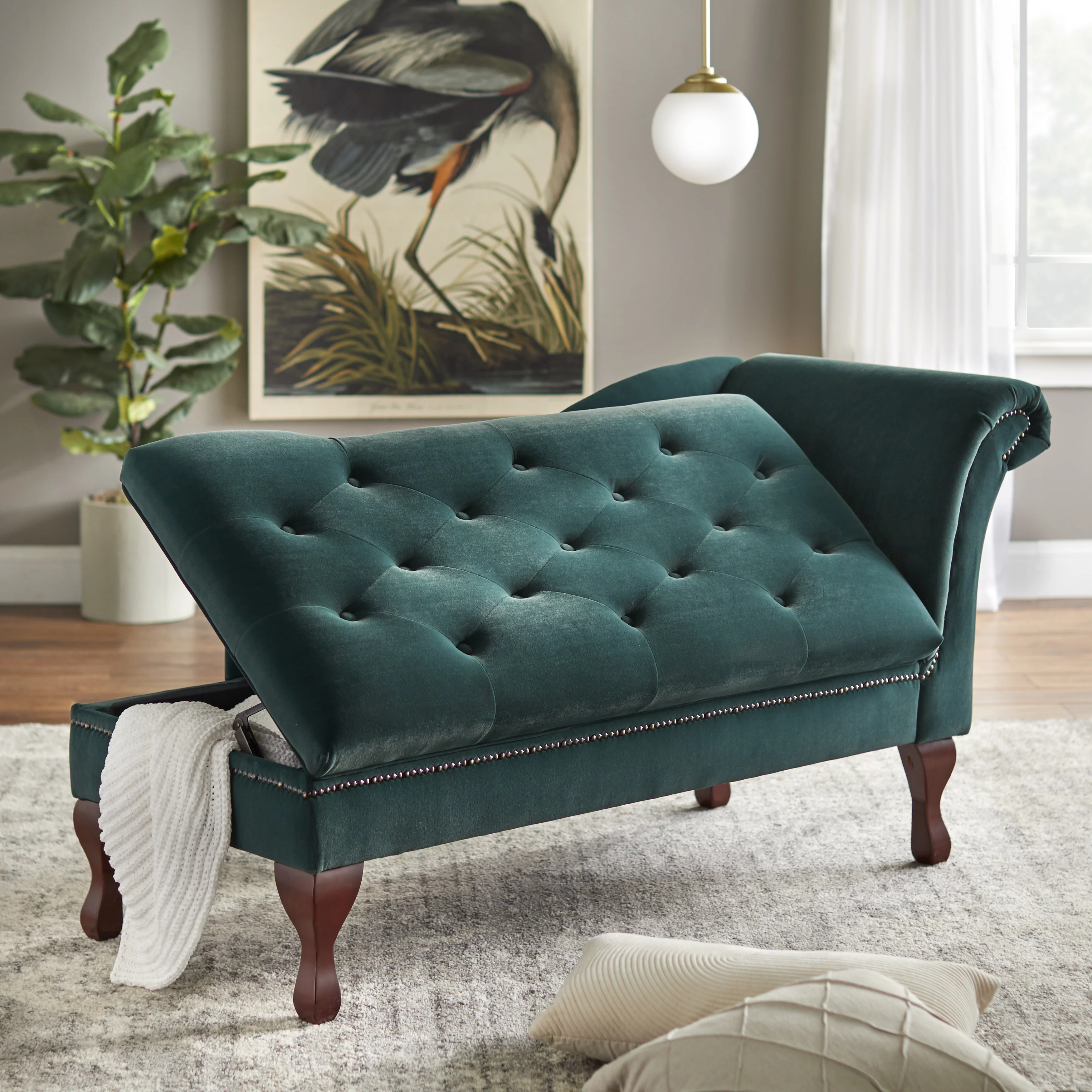TMS Storage Chaise, Emerald Green