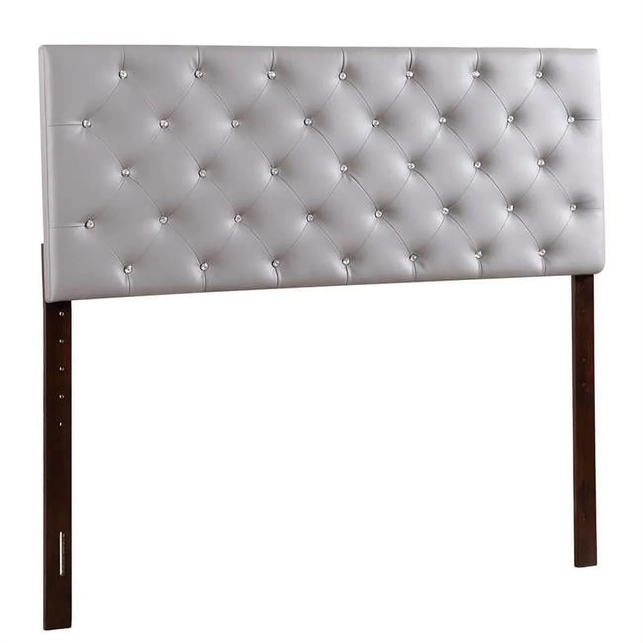 Passion Furniture PF-G0134-QHB Super Nova Upholstered Tufted Panel Headboard, Light Grey - Queen Size