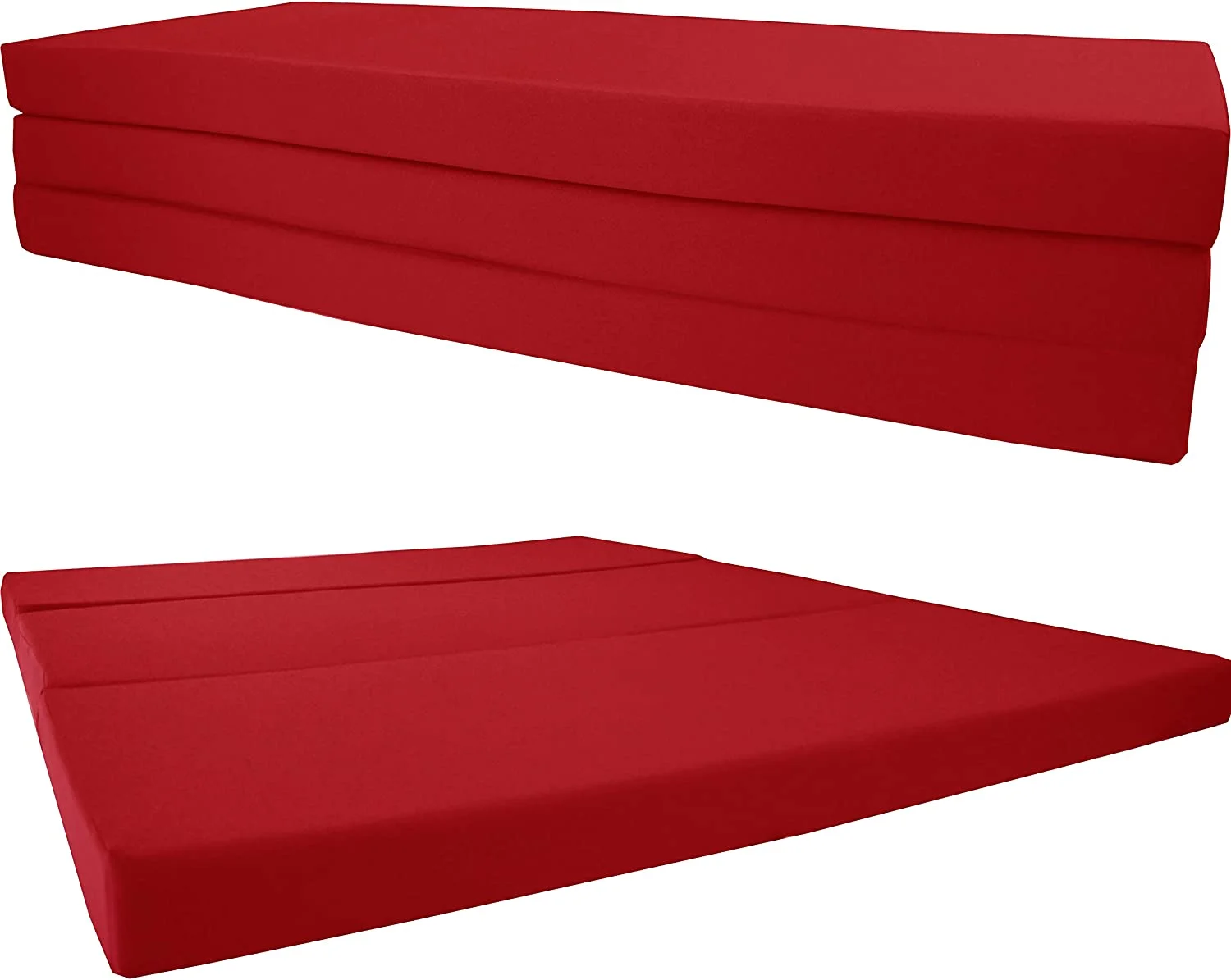 NLIBOOMLife D&D Futon Queen Red Shikibuton Trifold Foam Beds 80 x 60 x 4 Folding Foam Bed Ottoman Bench 1.8 lb High Density Foam