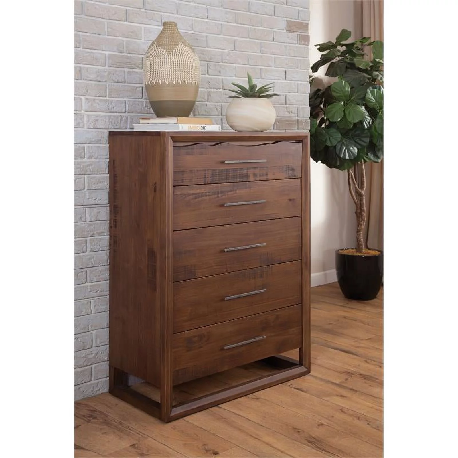 Lofton 5-drawer Mocha Brown Wood Chest