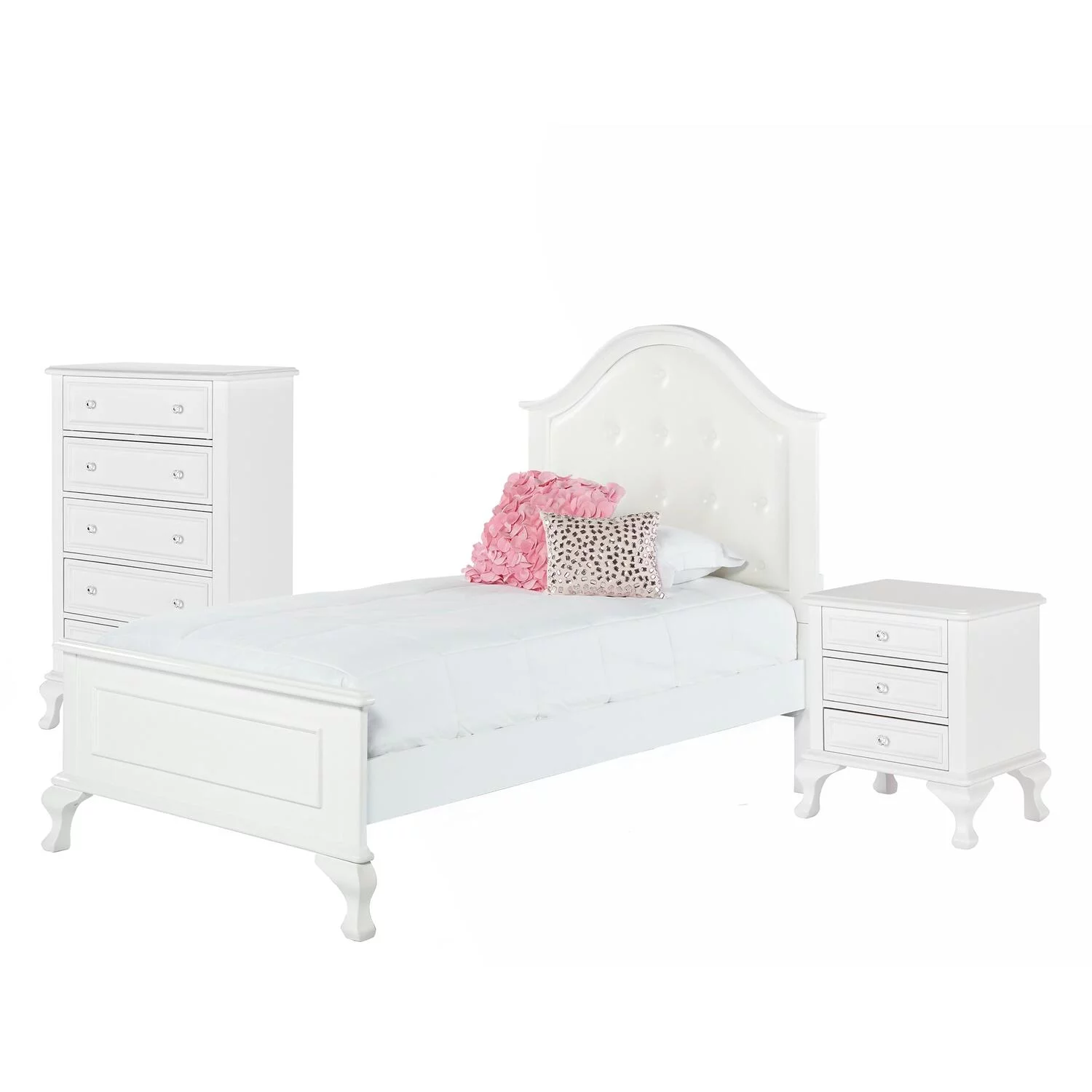 Picket House Furnishings Jenna 3 Piece Twin Kids Bedroom Set in White