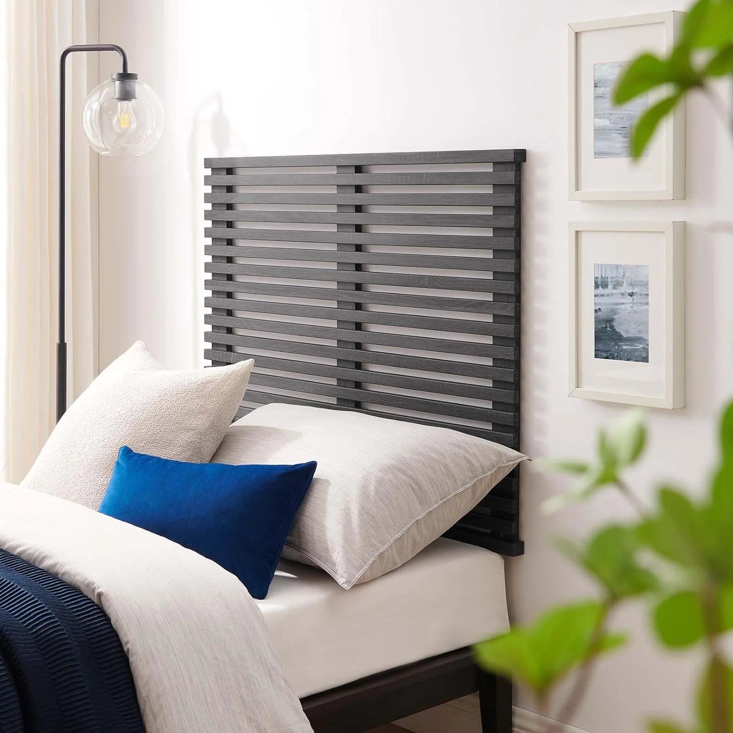 Render -Century Modern Wall-Mount Headboard In Charcoal