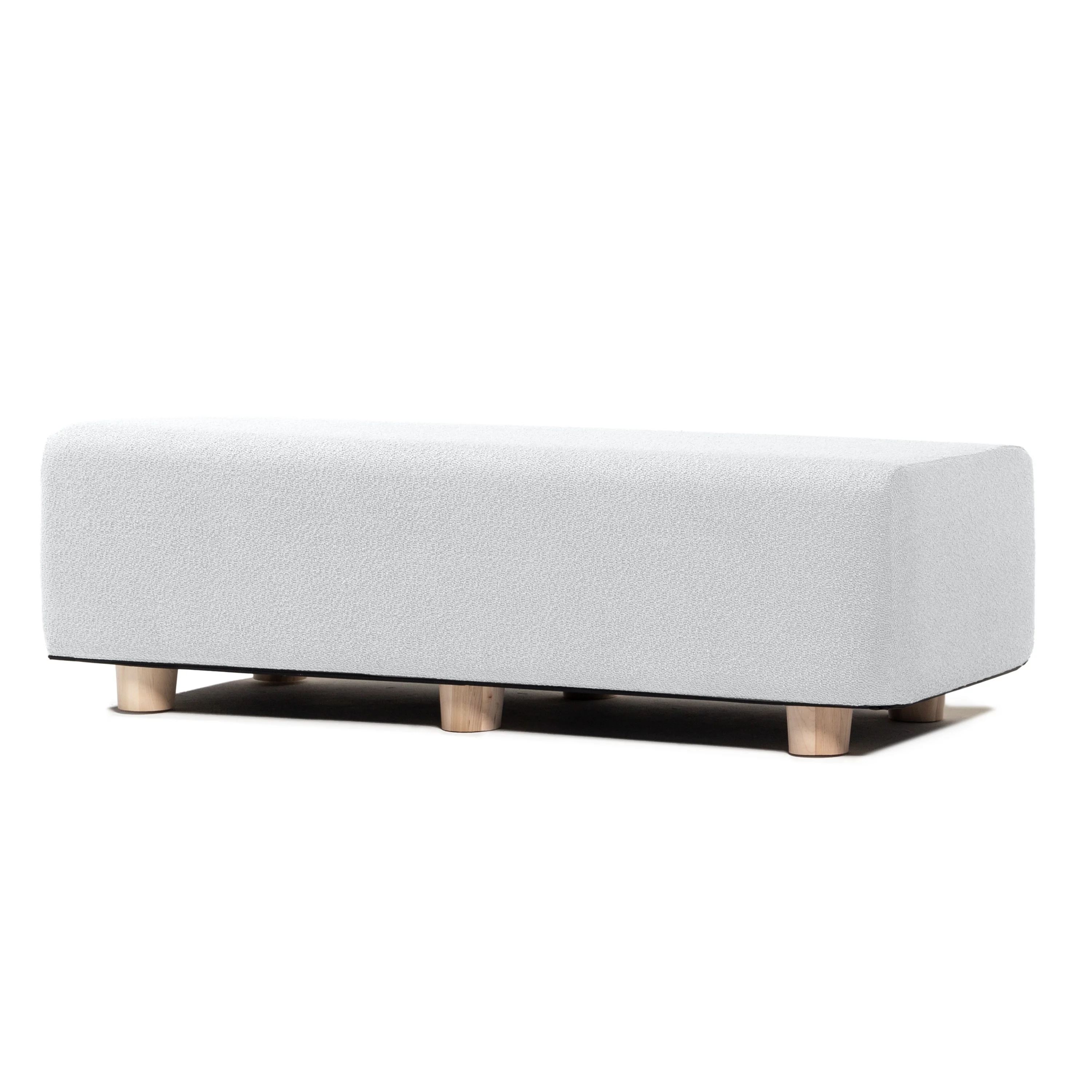 Jaxx  Caya 4-in-1 Large Bed Bench, Giant Ottoman, Dining Bench, and Yoga and Massage Platform, King, Boucle White