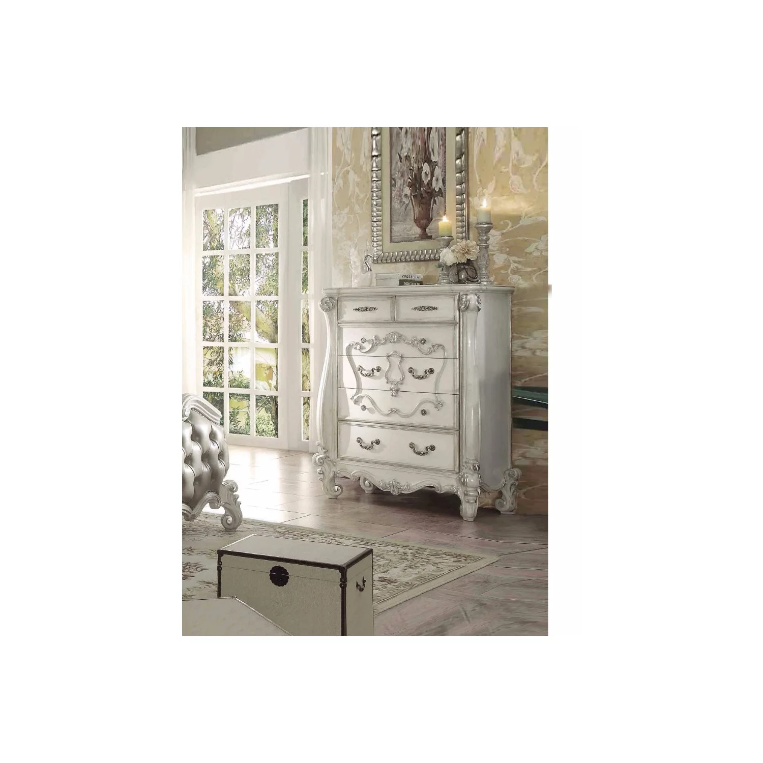 King Style Chest, Bone White