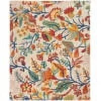 Nourison Allur Floral Ivory Multicolor 9' x 12' Area Rug, (9x12)