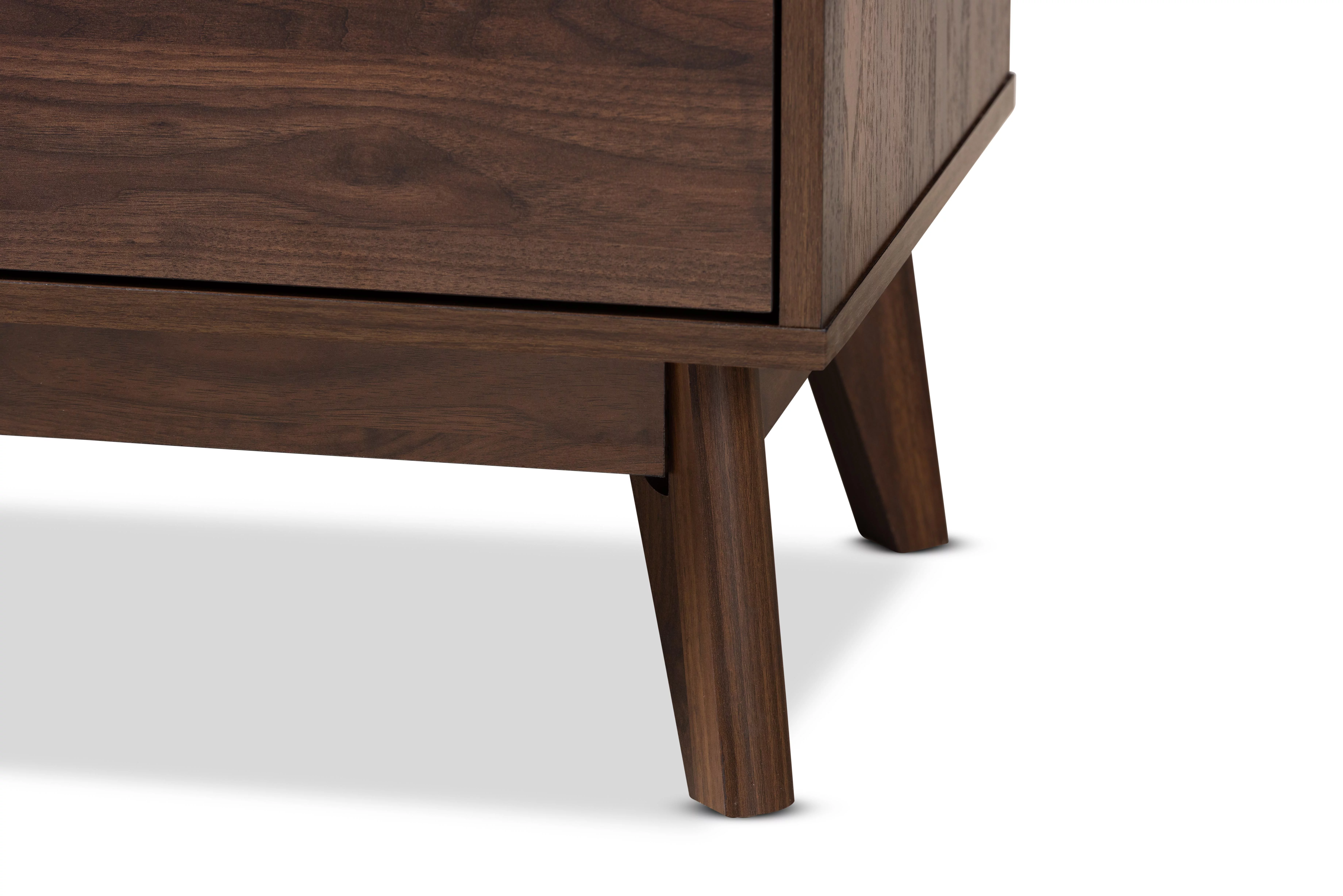 Baxton Studio Lena Mid-Century Modern Walnut Brown Finished 3-Drawer Wood Chest