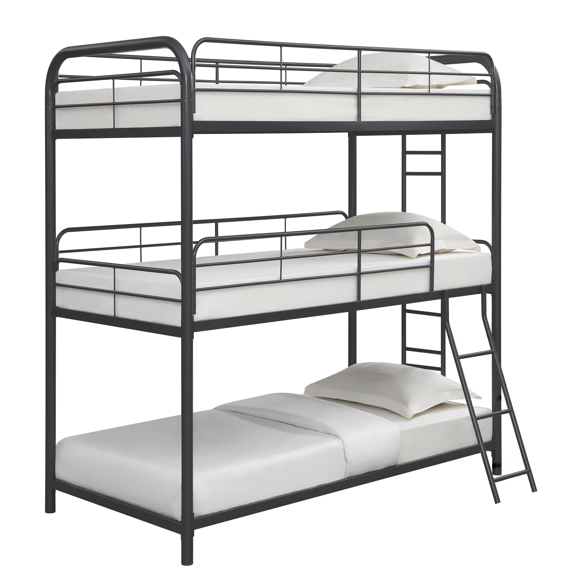CoSoTower Furniture Triple Bunk Bed, Twin/Twin/Twin, Black
