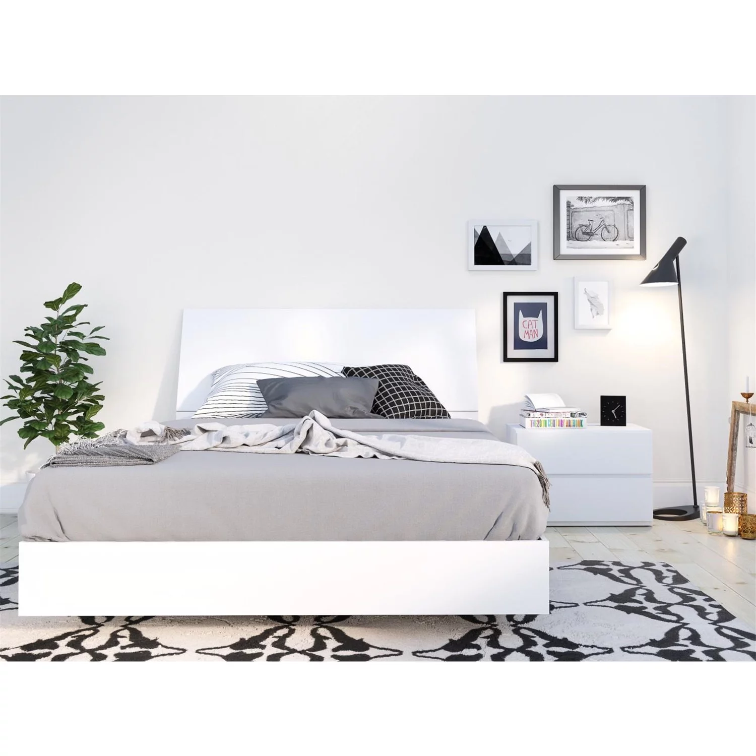 Nexera Paris 3 Piece Full Size Bedroom Set, White