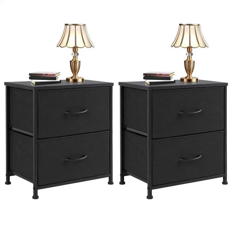 D&N Furniture Drawers Dresser Chest of Drawers,Metal Frame and Wood Top,2bc,Brown