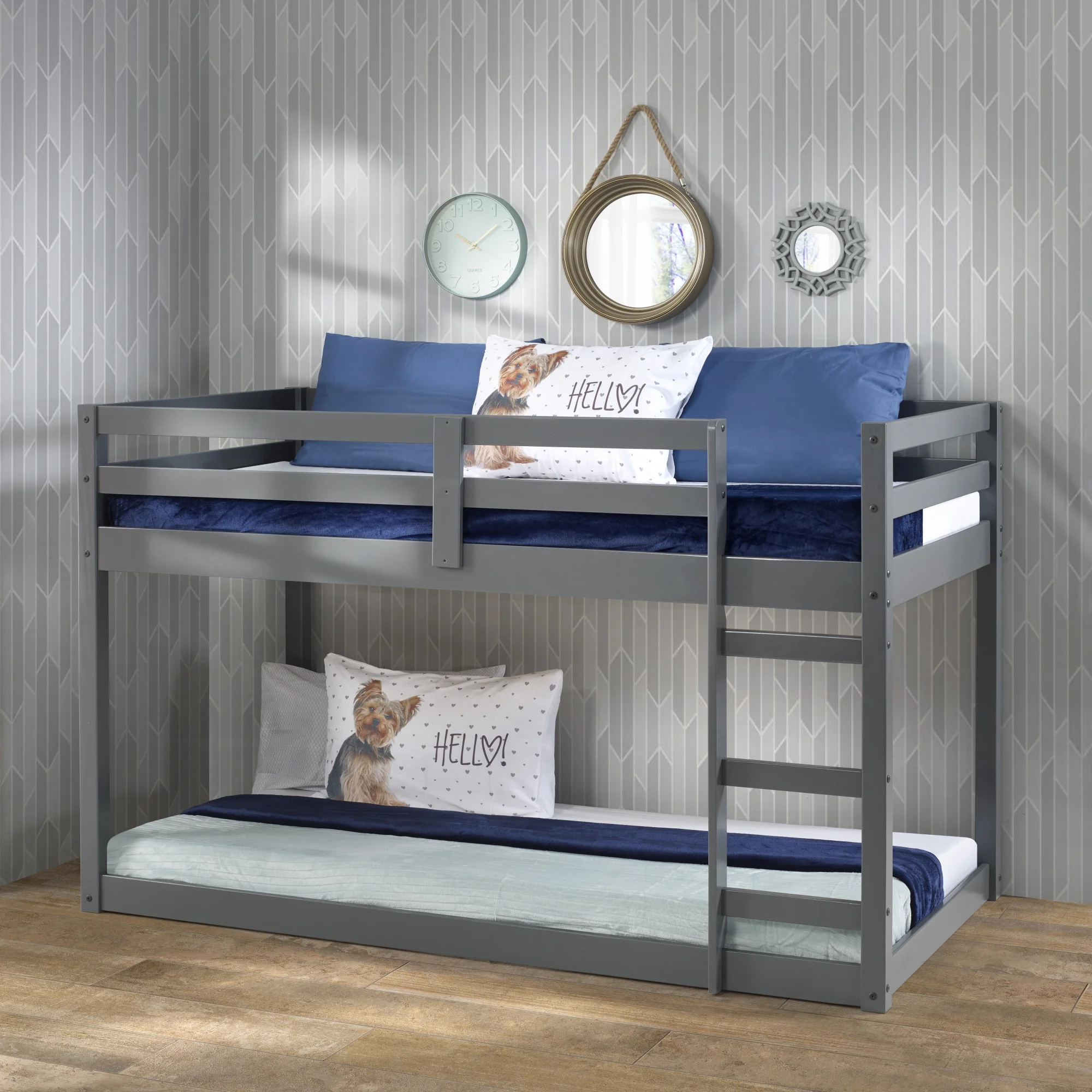 Contemporary Style ACME Gaston Loft Bed, Gray, Twin Loft Bed, Wood, Assembly Required