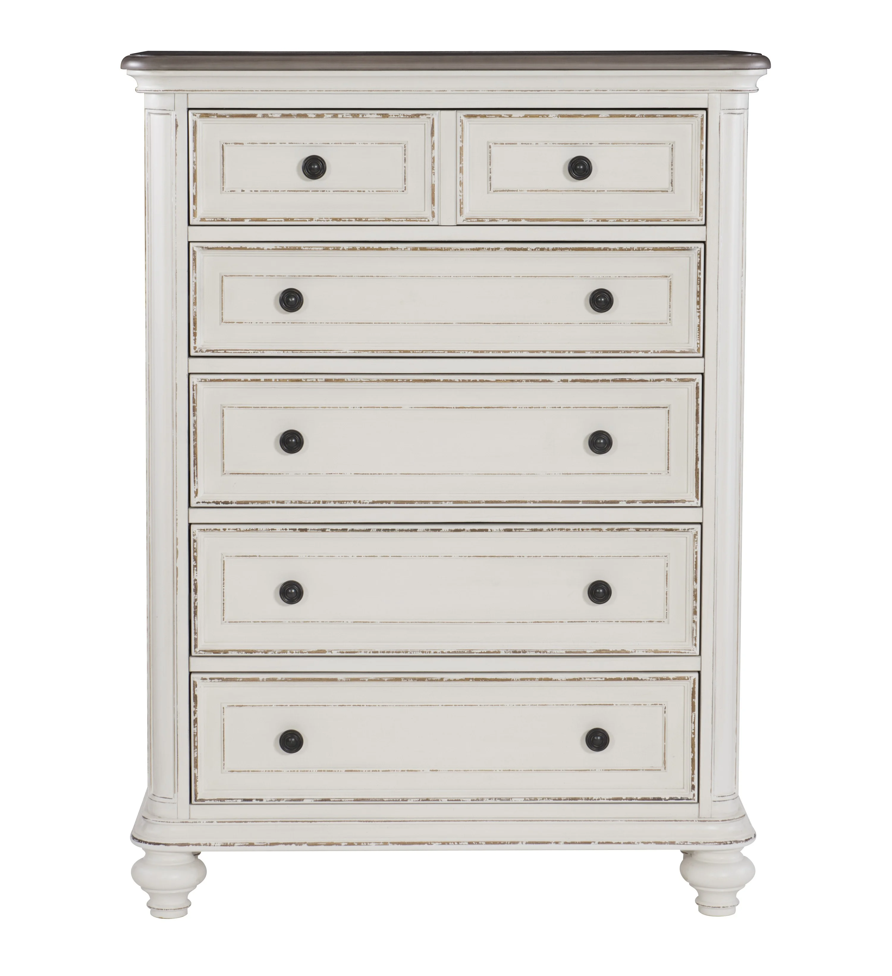 ikayaa Traditional Design 1pc Chest of Drawers Storage Dark Finished Knobs Wooden Bedroom Furniture