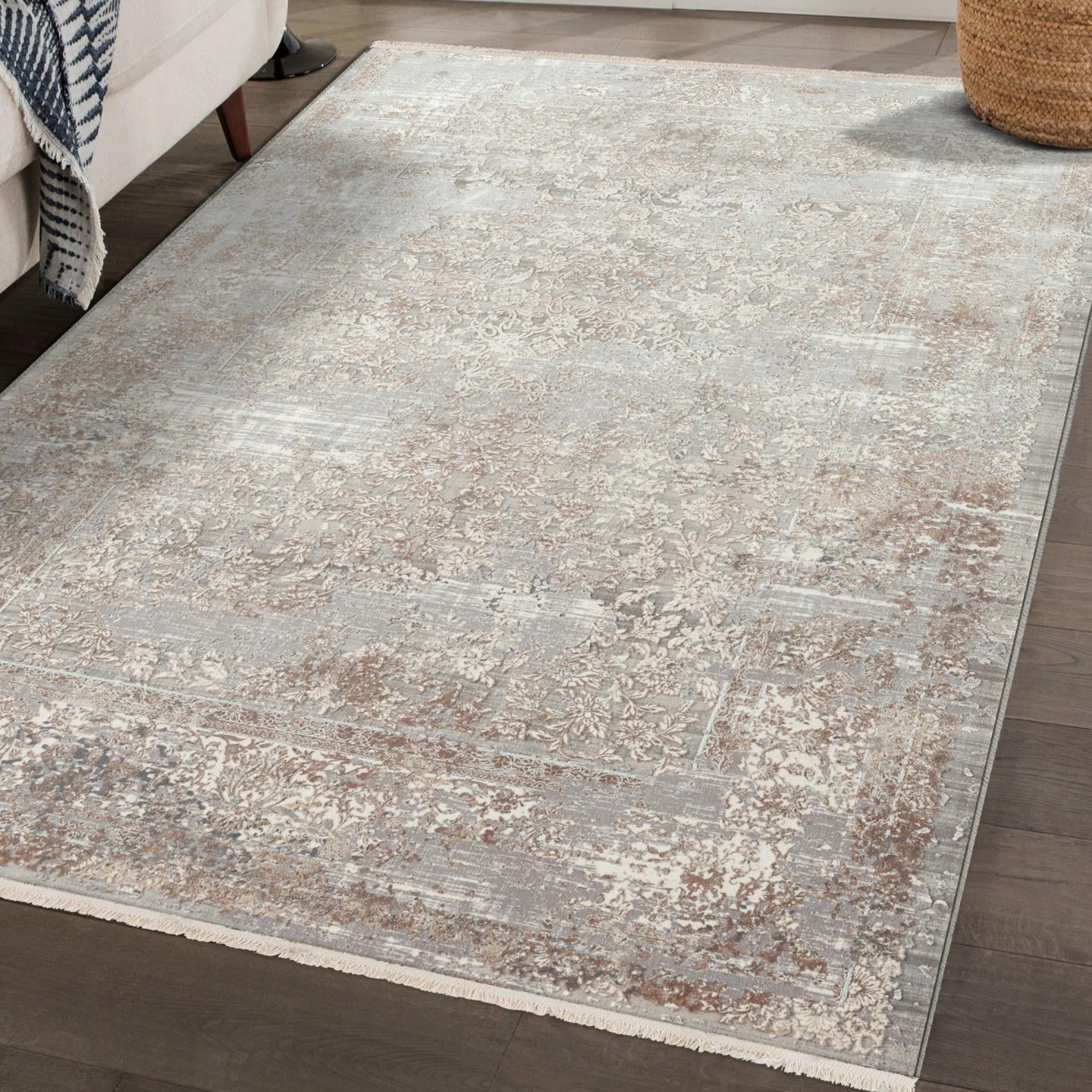 Luxe Weavers Premium Oriental Distressed Beige 9x12 Area Rug