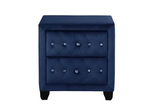 Sportaza King 5-N Pc Tufted Upholstery Vanity Bedroom Set Made With Wood In Blue