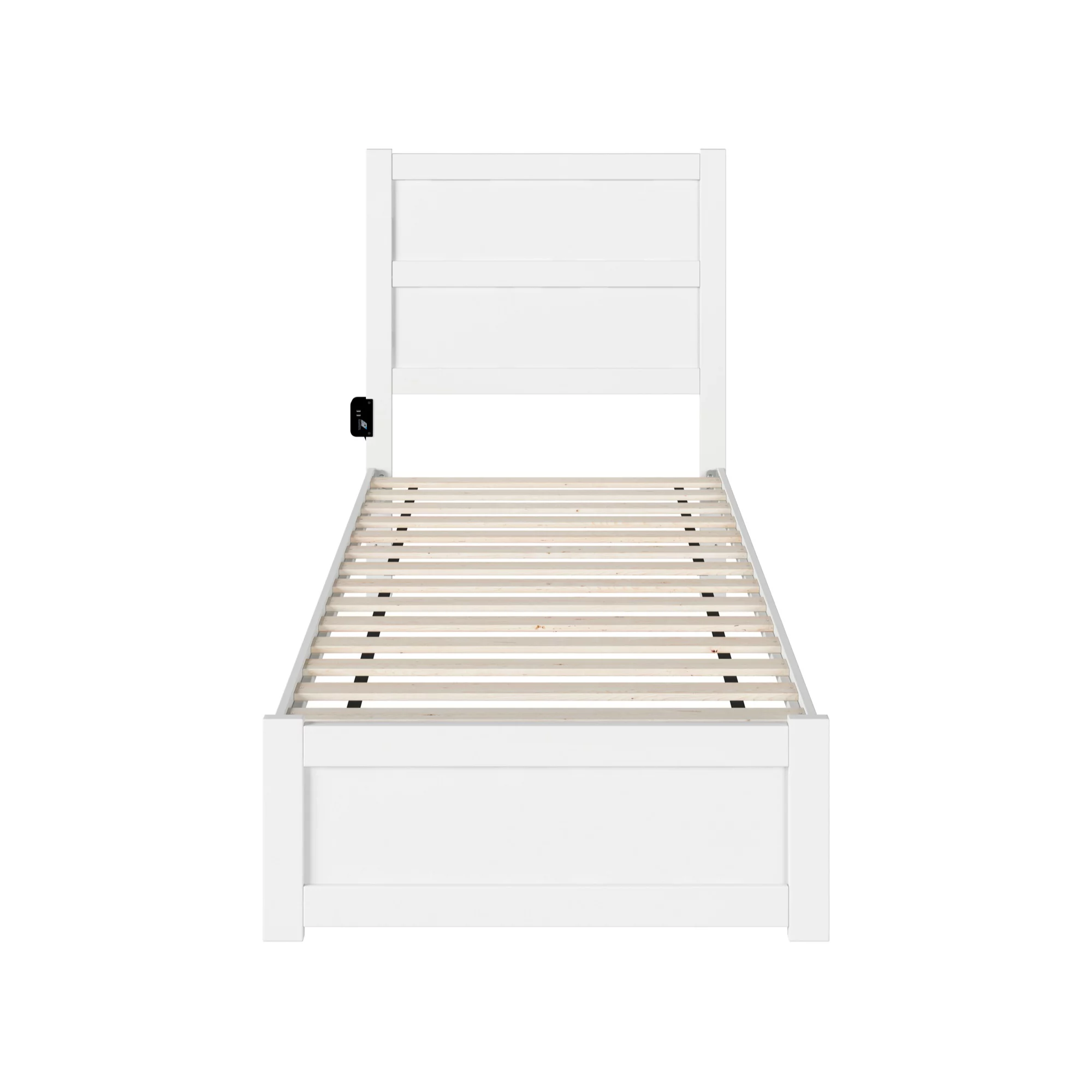 NoHo Twin Extra Long Bed with Footboard in White