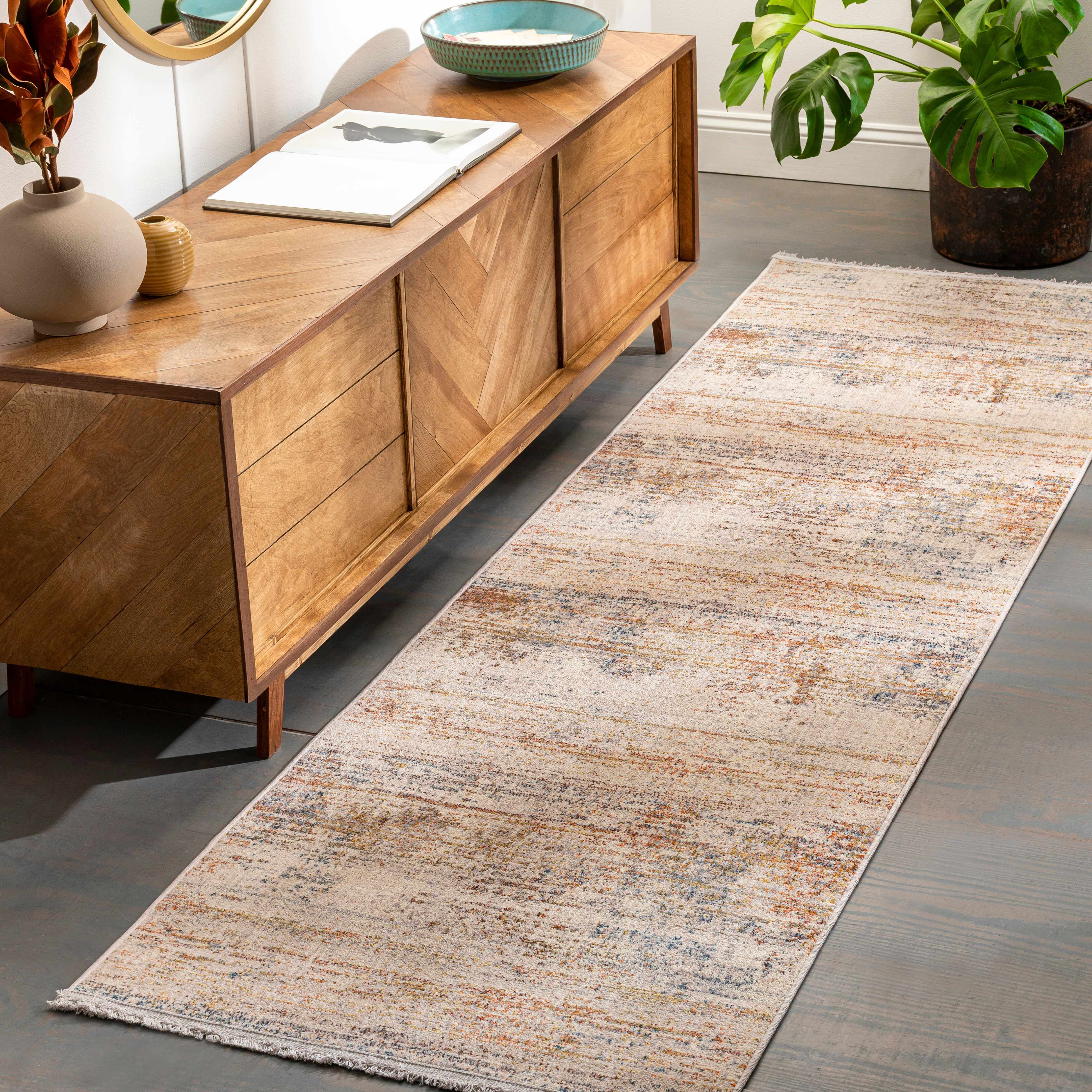Hauteloom Eltingville Living Room, Bedroom Area Rug - Modern - Orange, Beige, Red - 2'7