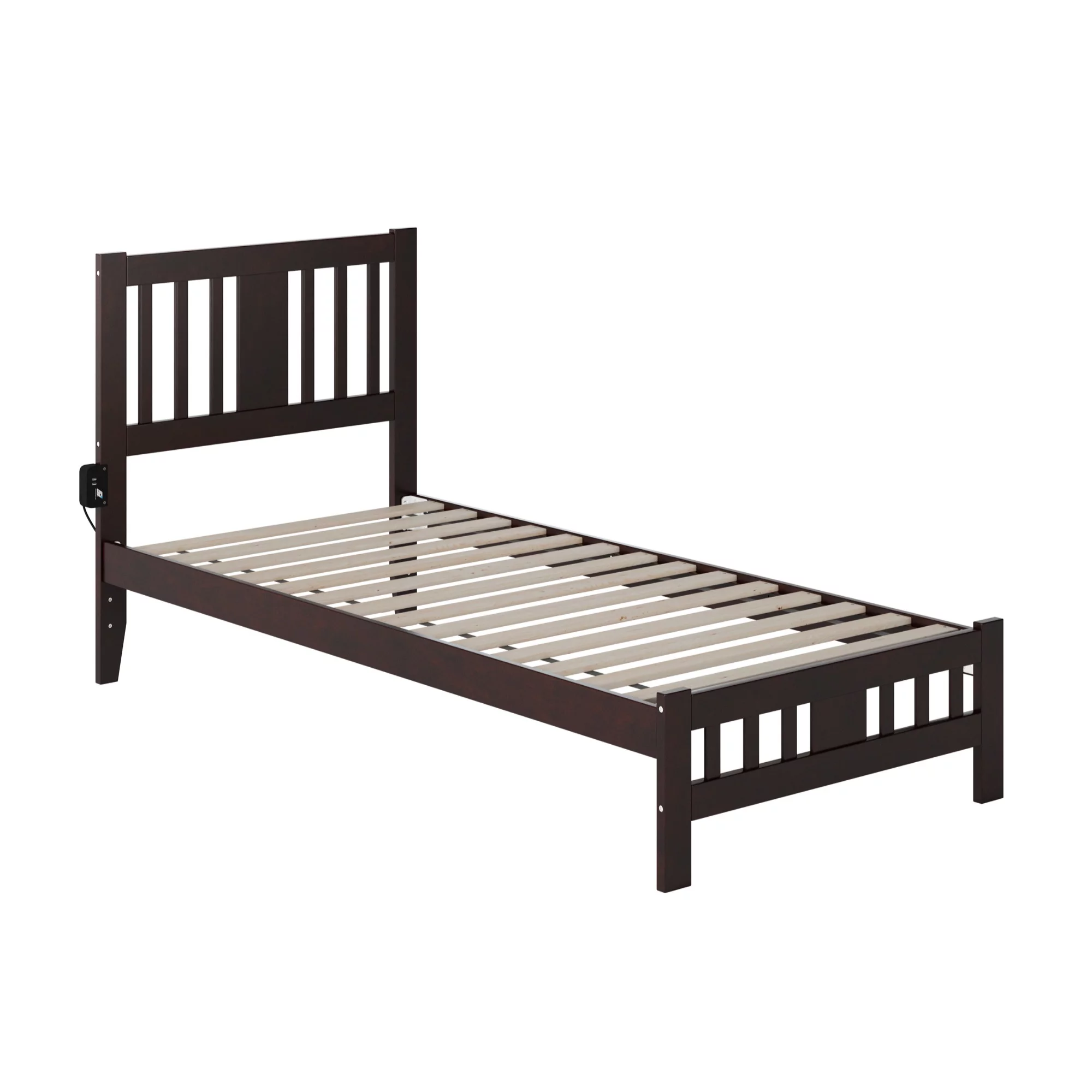 AFI Tahoe Twin XL Solid Wood Bed with Footboard in Espresso