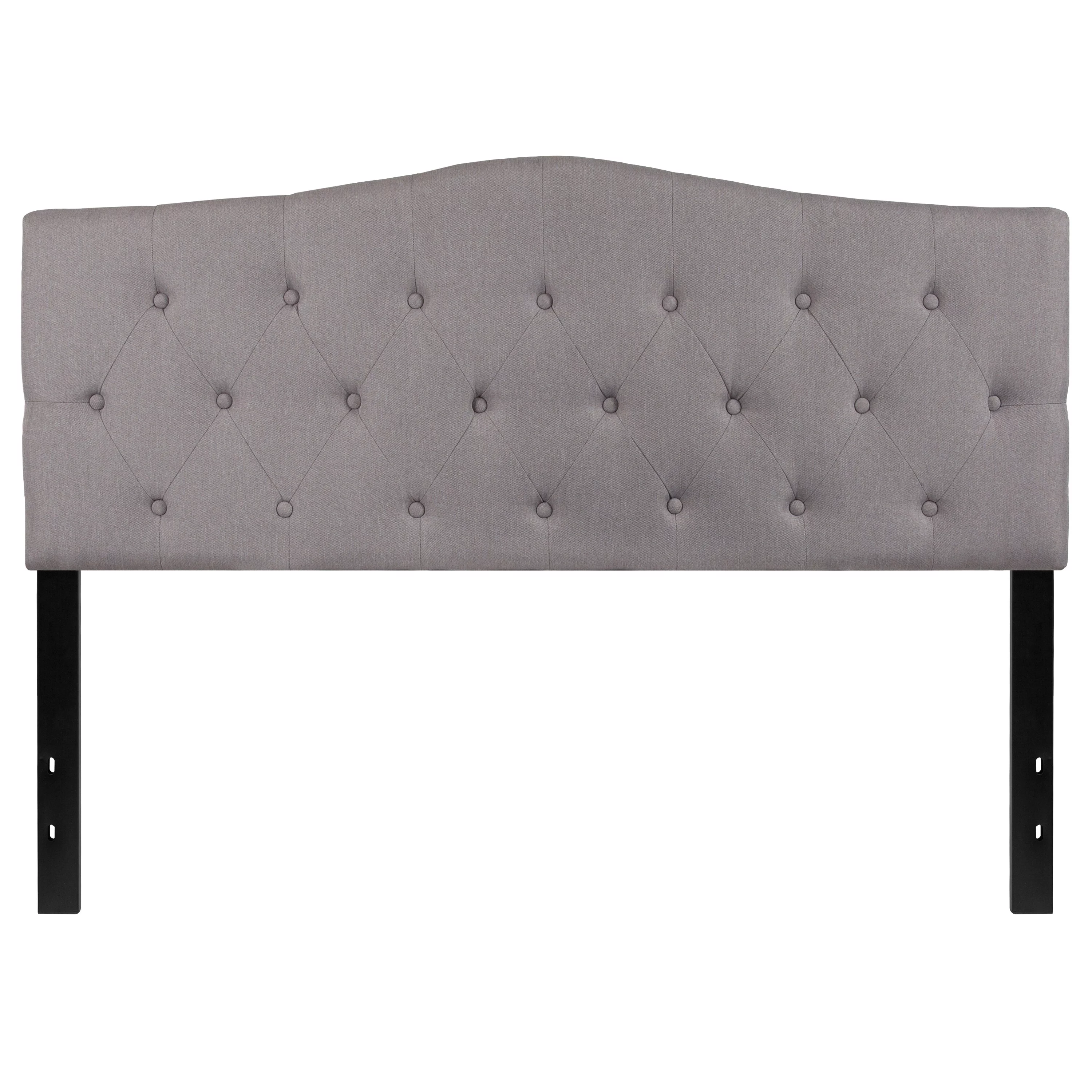 BSD National Supplies Medford Queen Size Light Grey Fabric Upholstered Tufted Headboard