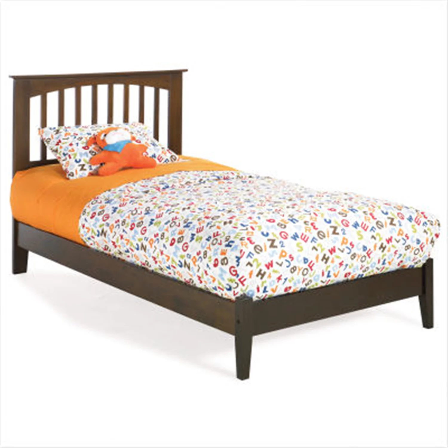 AFI Brooklyn w/ Open Footrail - Color:Caramel Latte,Size:King-Color:Antique Walnut,Size:Twin