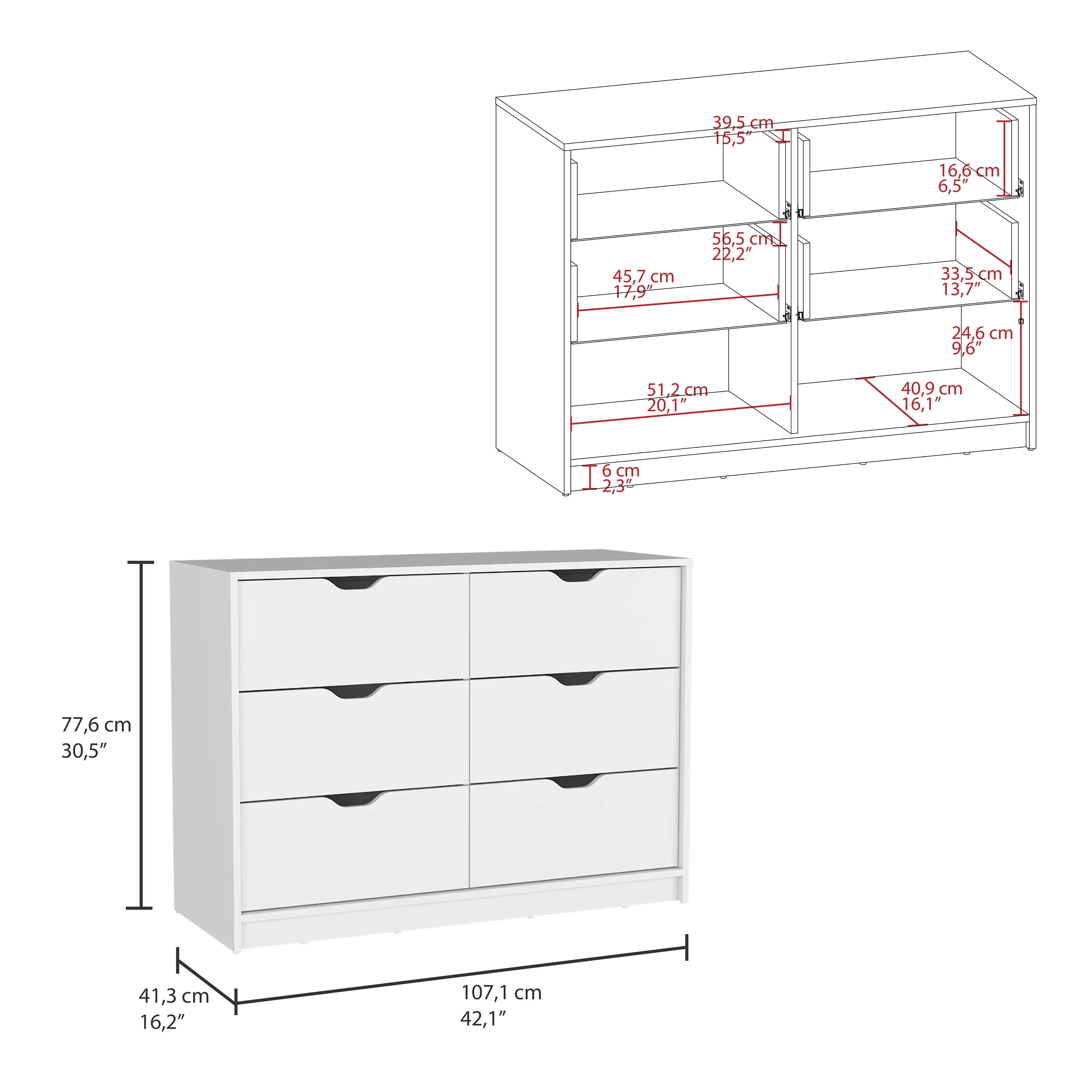 CoSoTower 2 Piece Bedroom Set, Nightstand + Dresser, White