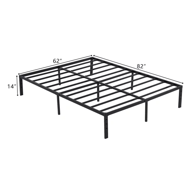 Roxona Simple Basic Iron Bed Frame Iron Bed 208.2*157.5*35.5cm Bed Height 14