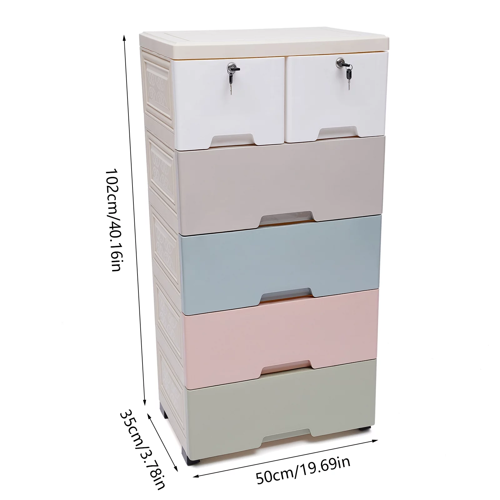 TOOL1SHOoo Plastic Drawers Dresser,Storage Cabinet with 6 Drawers,Closet Drawers Tall Dresser Organizer for Clothes,Playroom,Bedroom Furniture