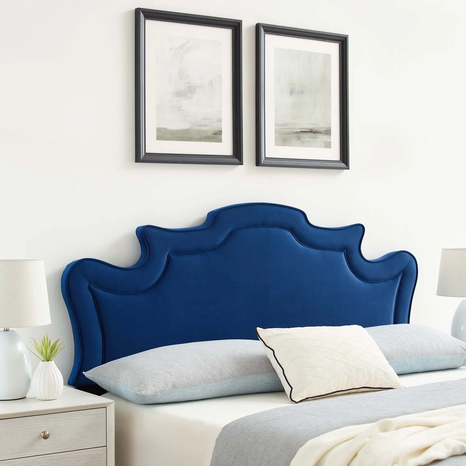 Modway Evangeline Performance Velvet King/California King Headboard in Navy
