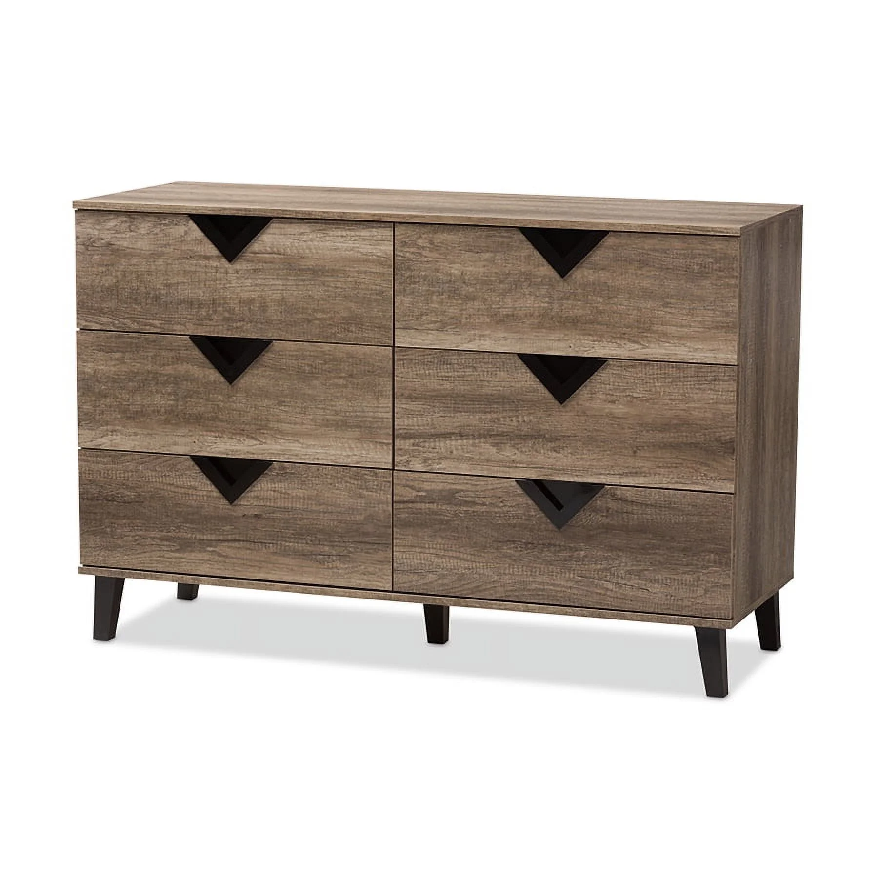 Baxton Studio Wales Modern and Contemporary Light Brown Wood 6-Drawer Dresser